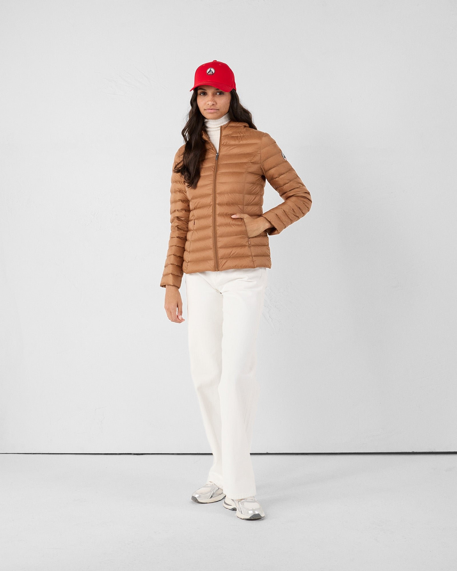 Lightweight hooded puffer jacket Cloe JOTT Brown
