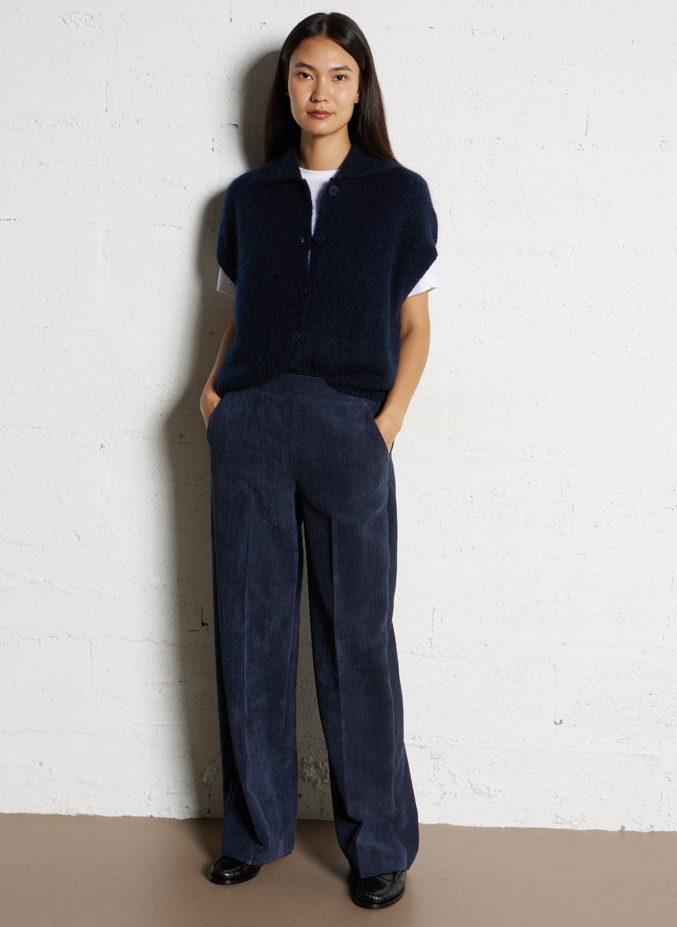 Gilet col classique ample PLEASE Bleu