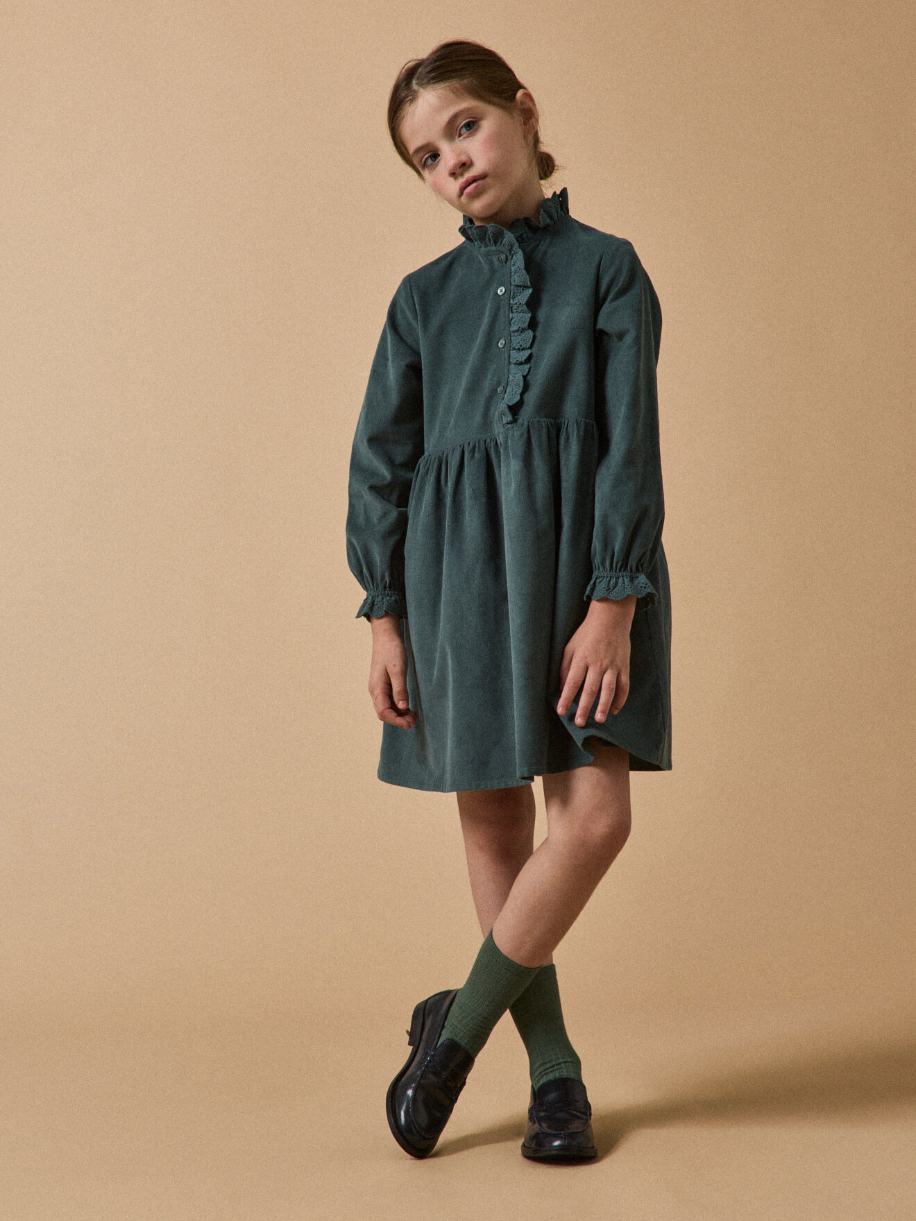 Velvet dress CYRILLUS Green