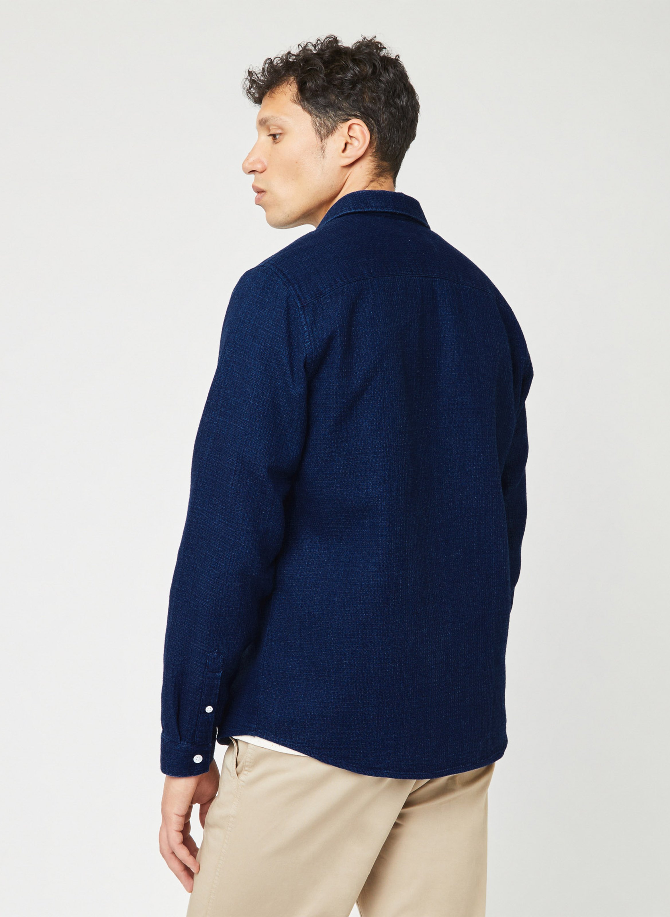 Chemise col classique en coton recyclé FAGUO Jean brut