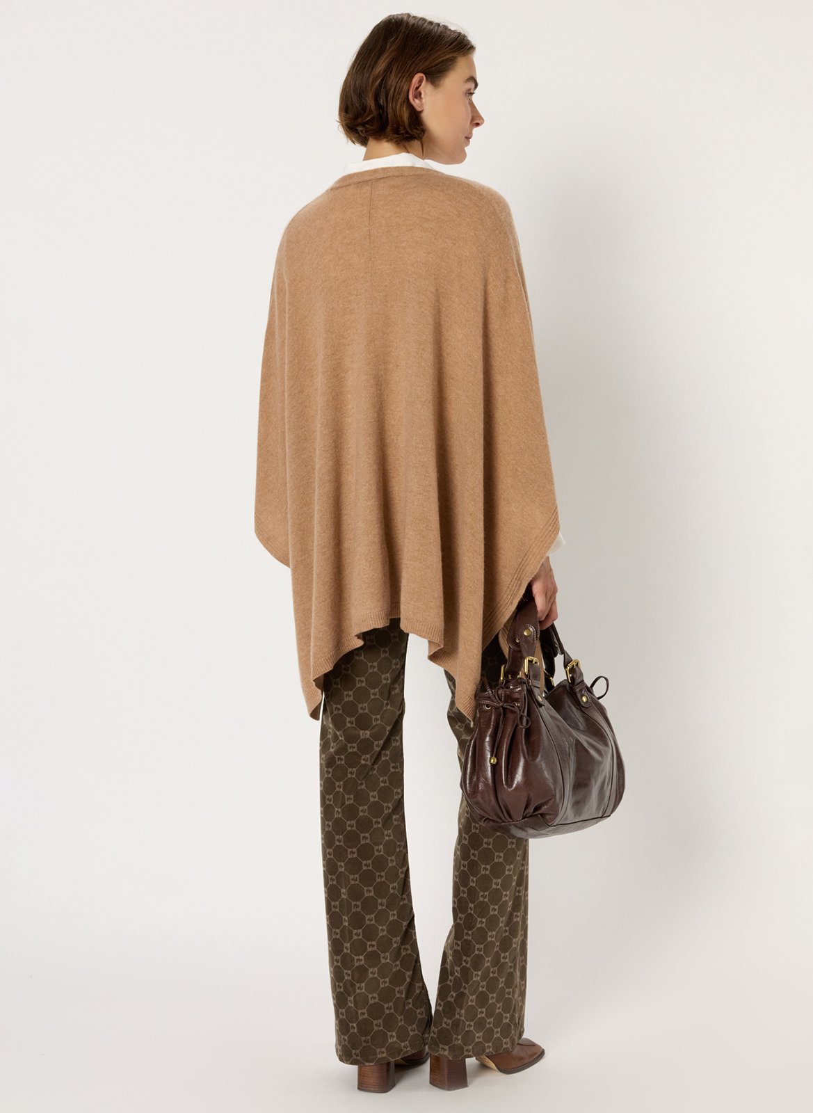 Loose-fit cashmere poncho GERARD DAREL Brown