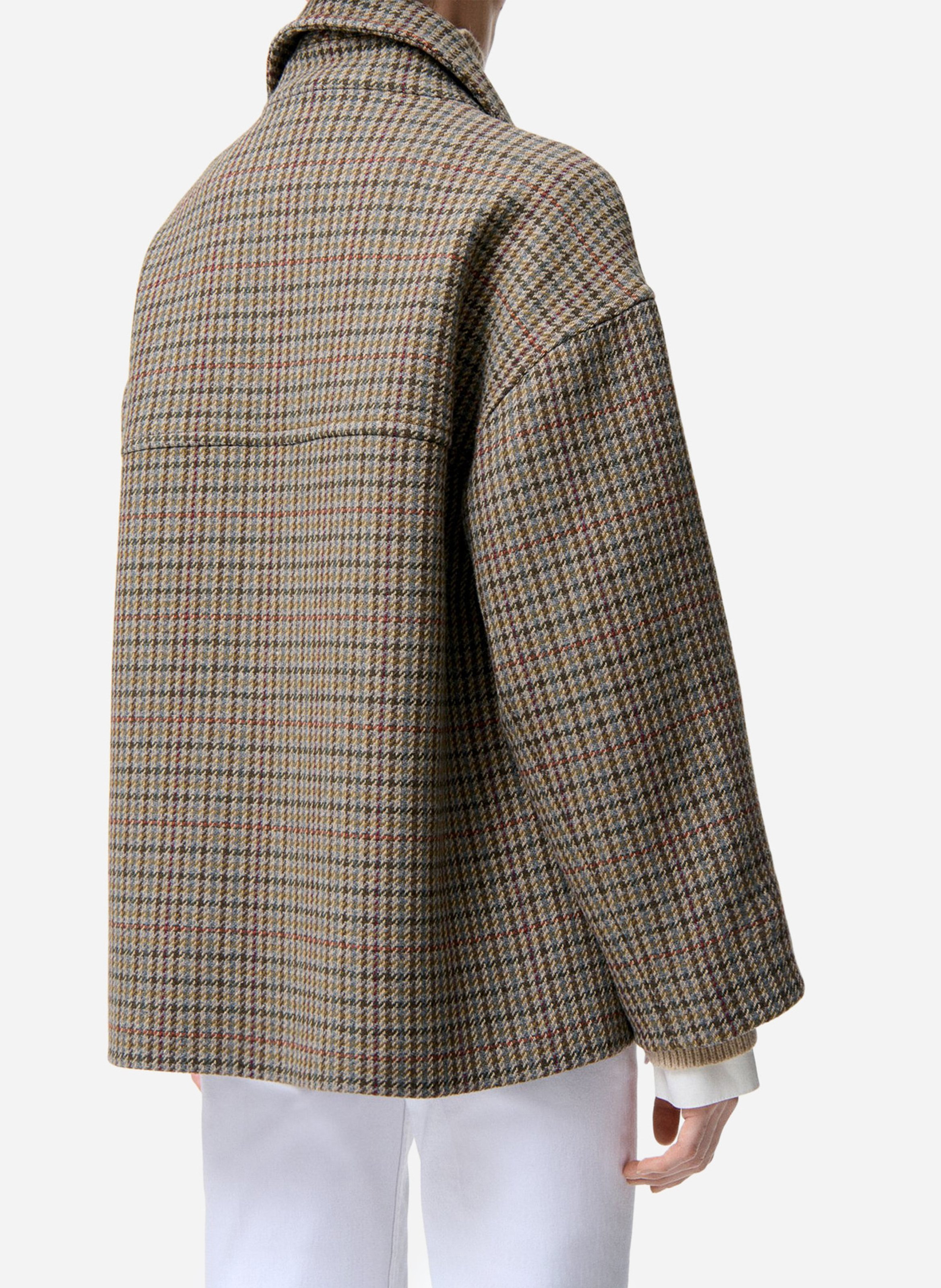 Manteau ample col montant en laine mélangée imprimé VANESSA BRUNO Multicolore