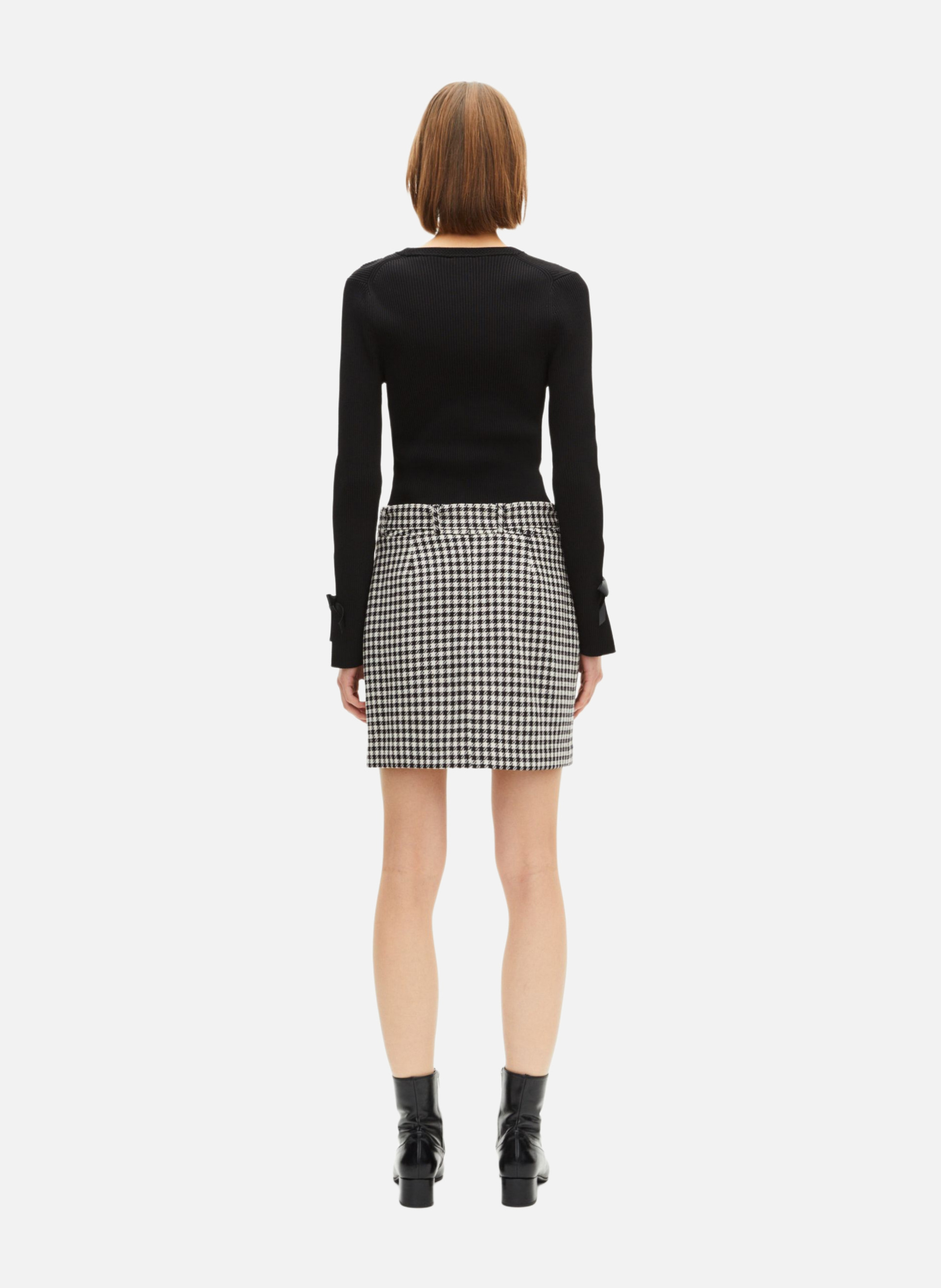 Short houndstooth skirt THE KOOPLES Black
