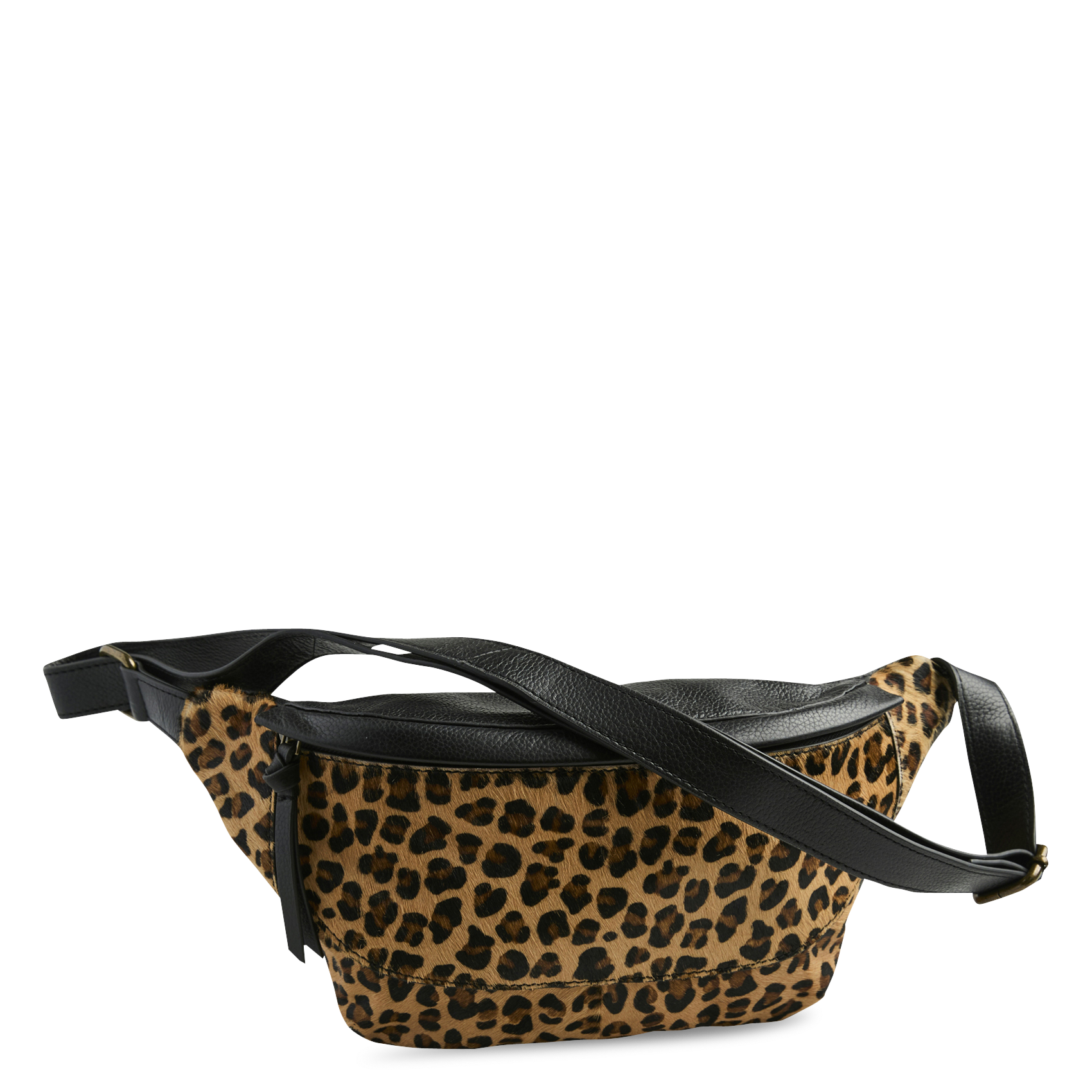 Printed leather bum bag PIECES Beige