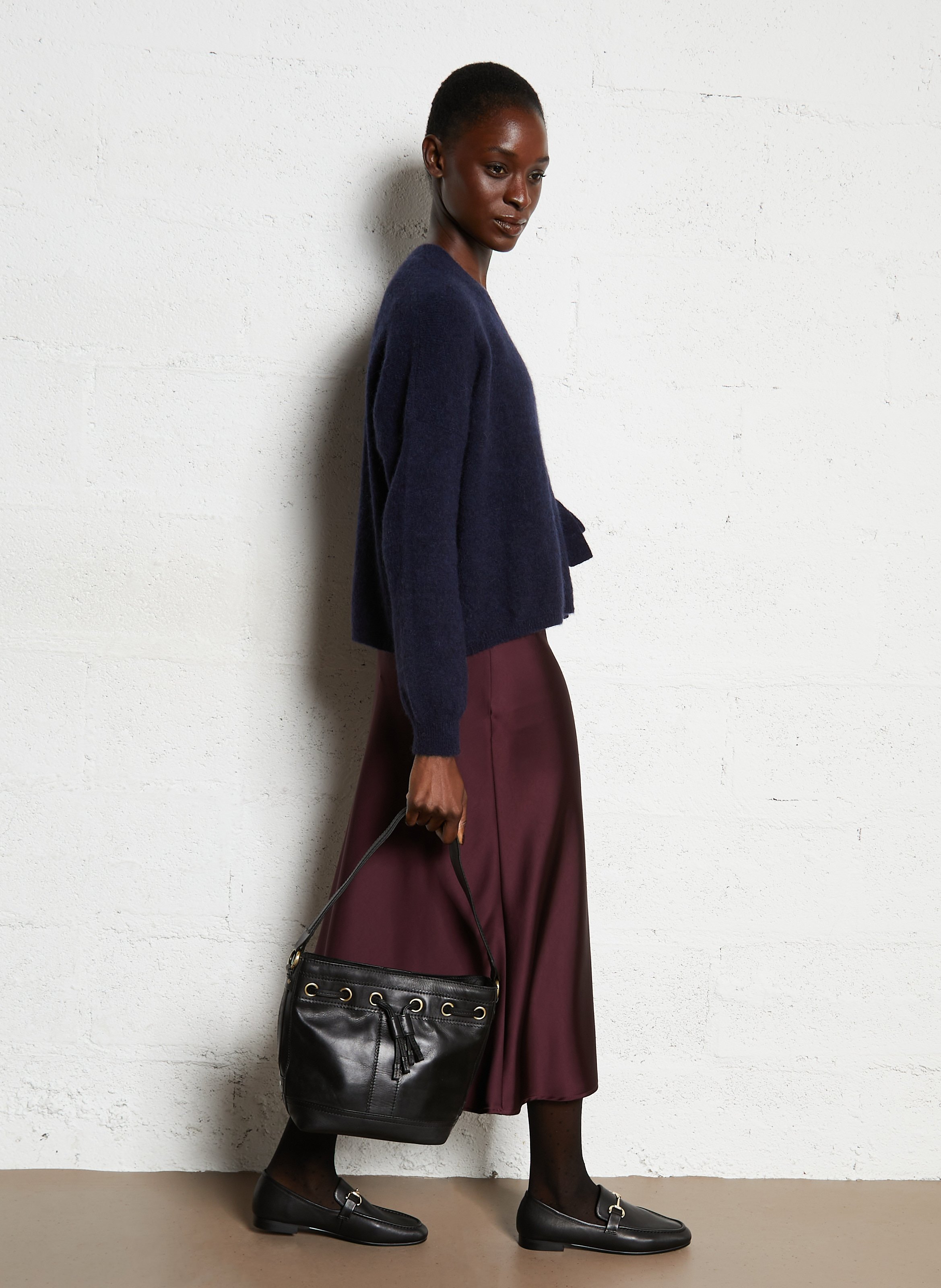 Sac seau en cuir MAISON 123 Noir