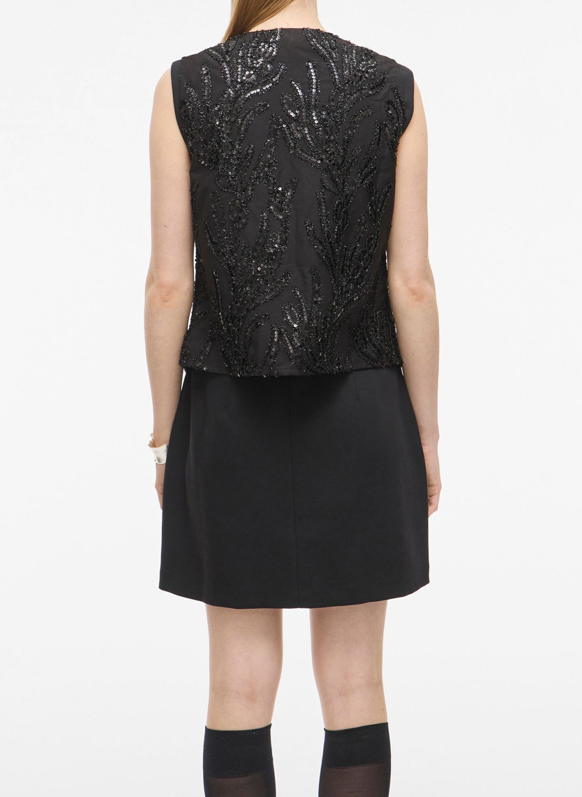 Sequined V-neck top ROUGE EDIT Grey