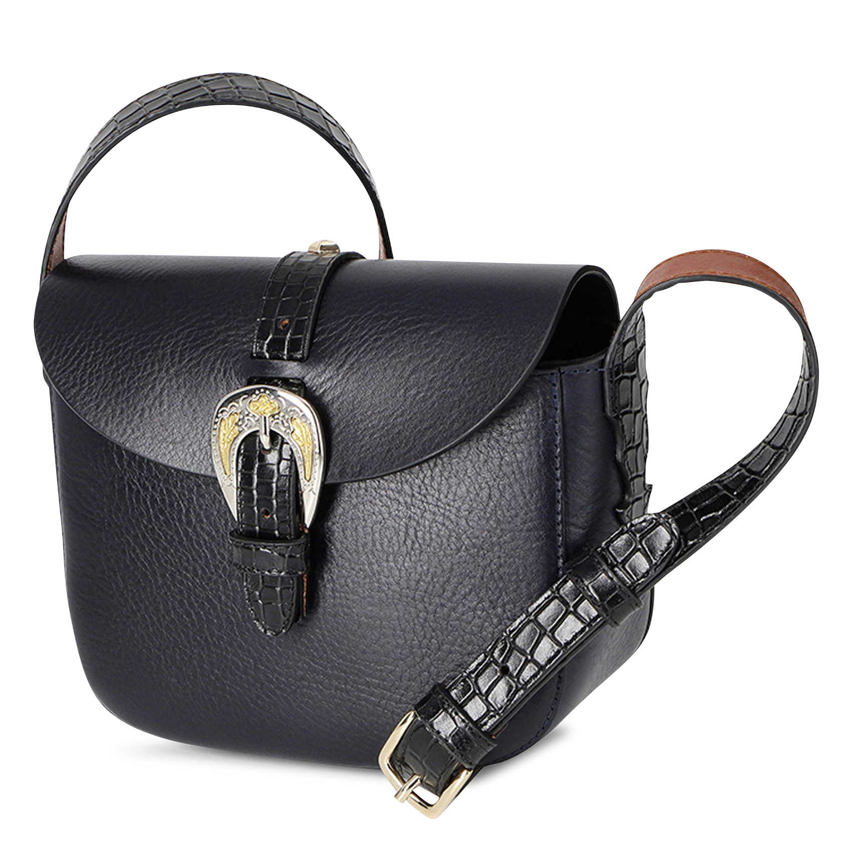 Grained leather bag HERBERT FRERE SOEUR Blue