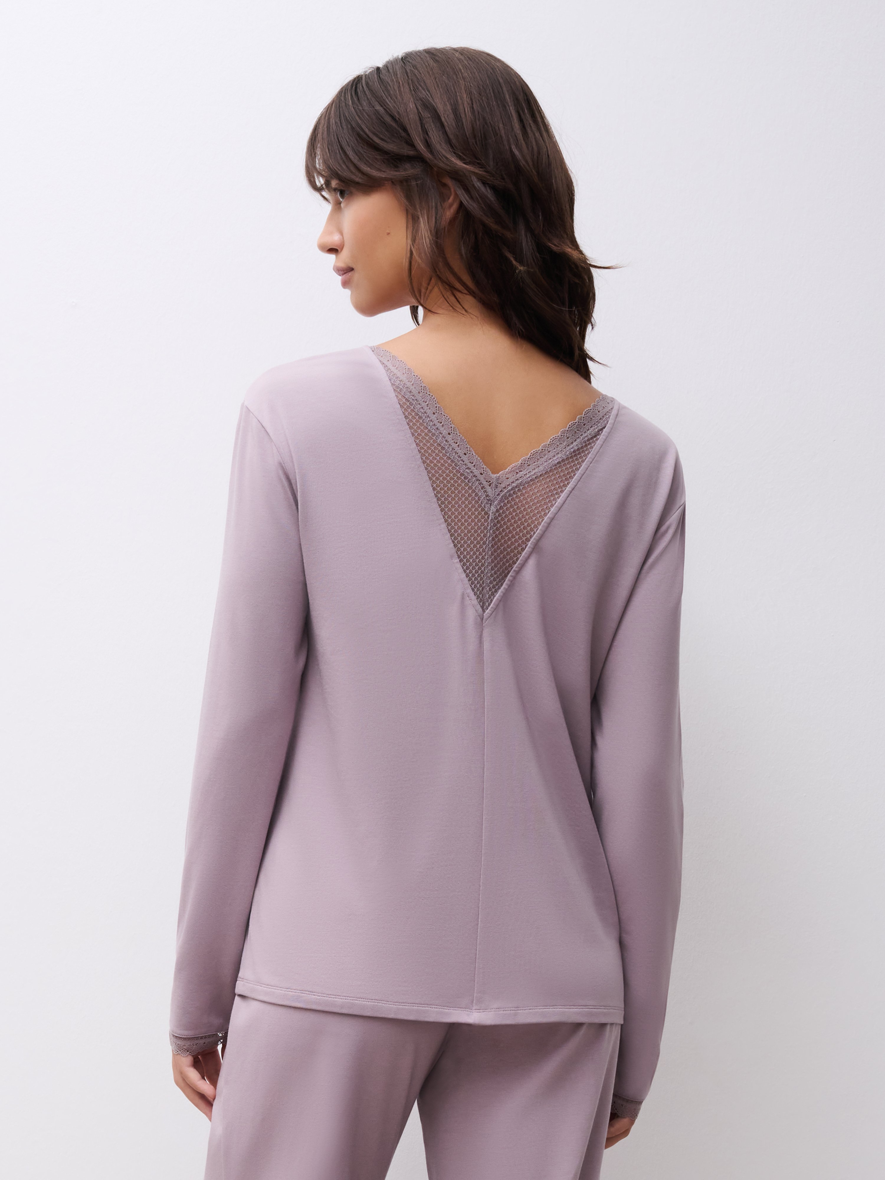 Long-sleeve lace t-shirt CHANTELLE Purple