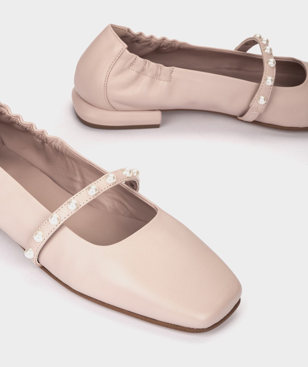 Flat leather pink shoes PEDRO MIRALLES Pink