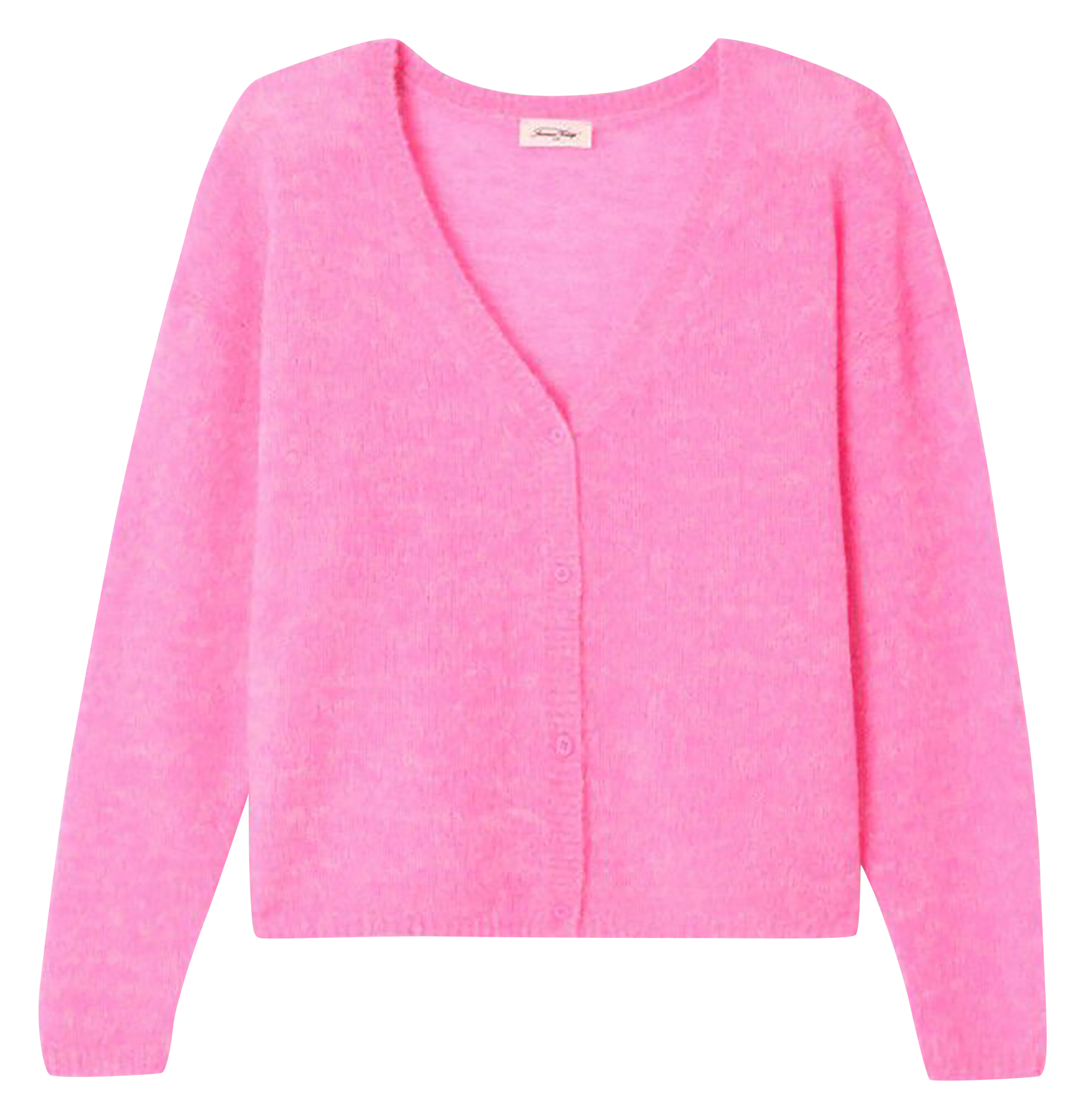 Gilet droit col V en laine mélangée AMERICAN VINTAGE Rose