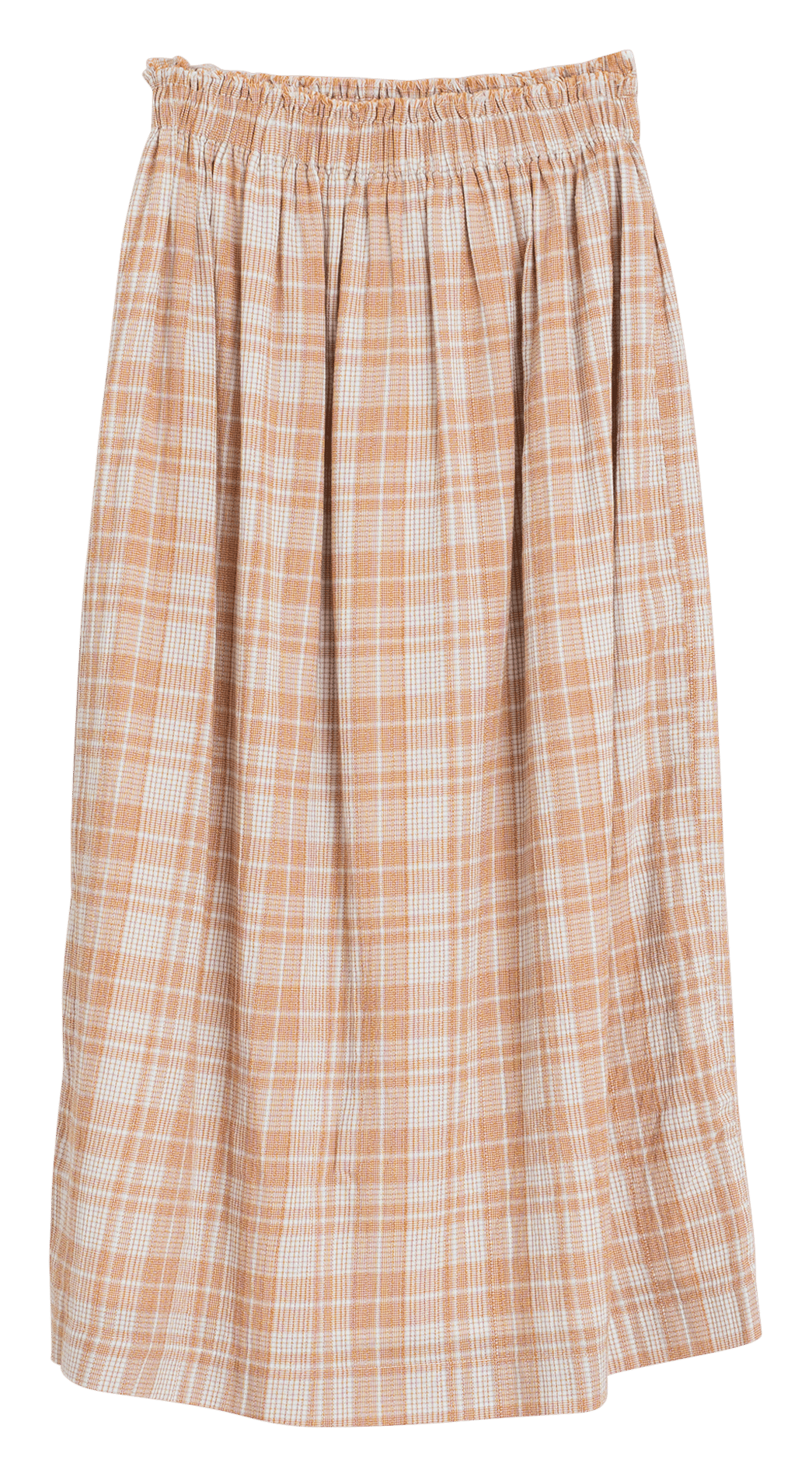 Jupe longue fluide à carreaux INDI & COLD Orange