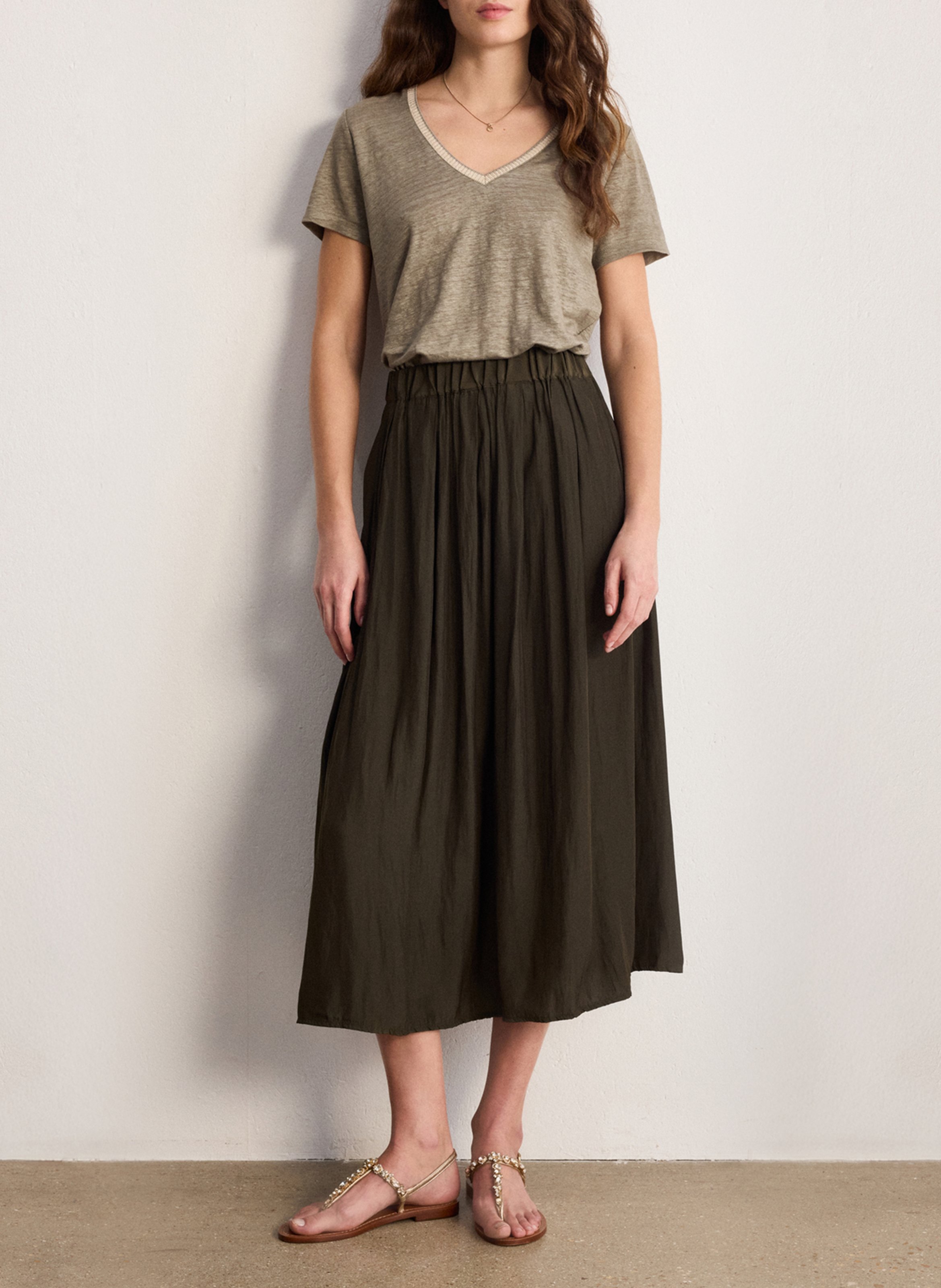 Ausgestellter Midi-Faltenrock PABLO Grun