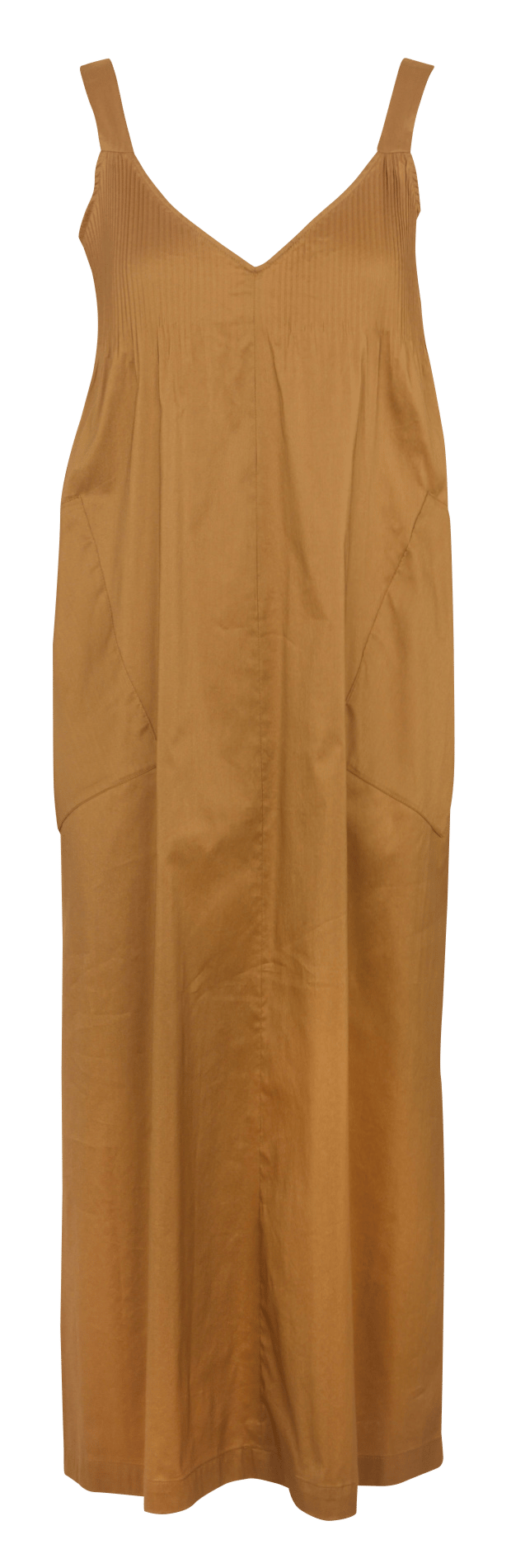 Long cotton-blend V-neck dress COTELAC Brown