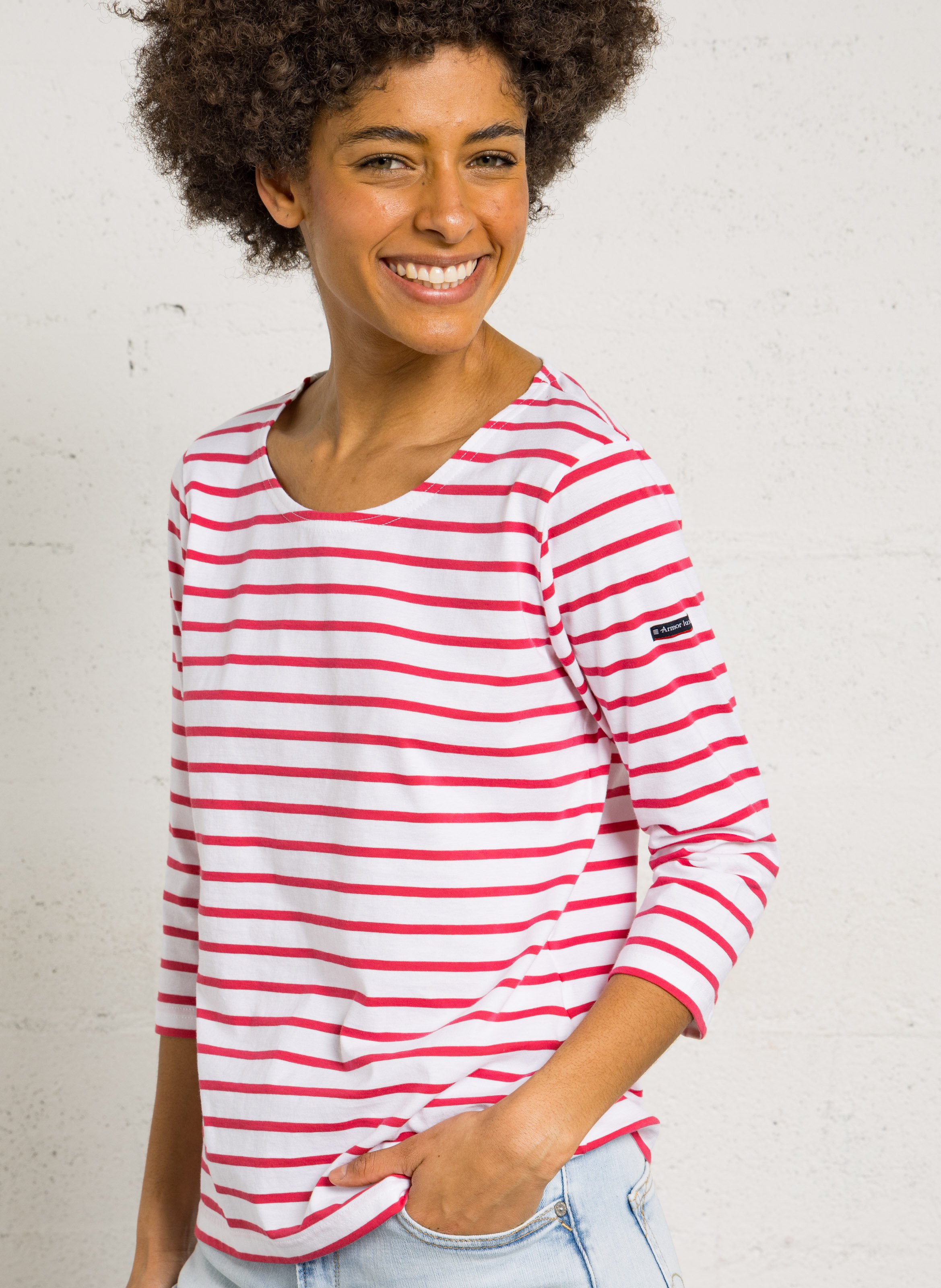 Round-neck light jersey Breton top ARMOR LUX