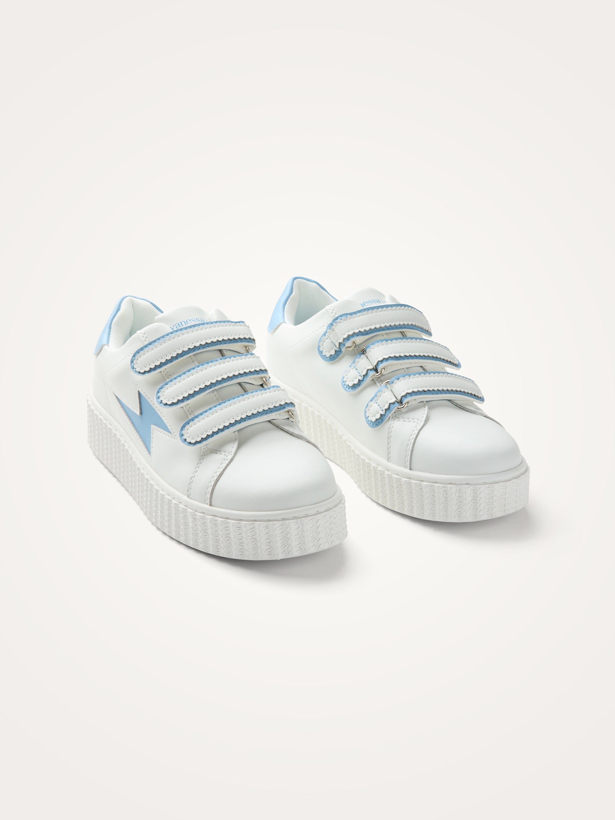 Low sneakers with scalloped Velcro straps VANESSA WU Blue