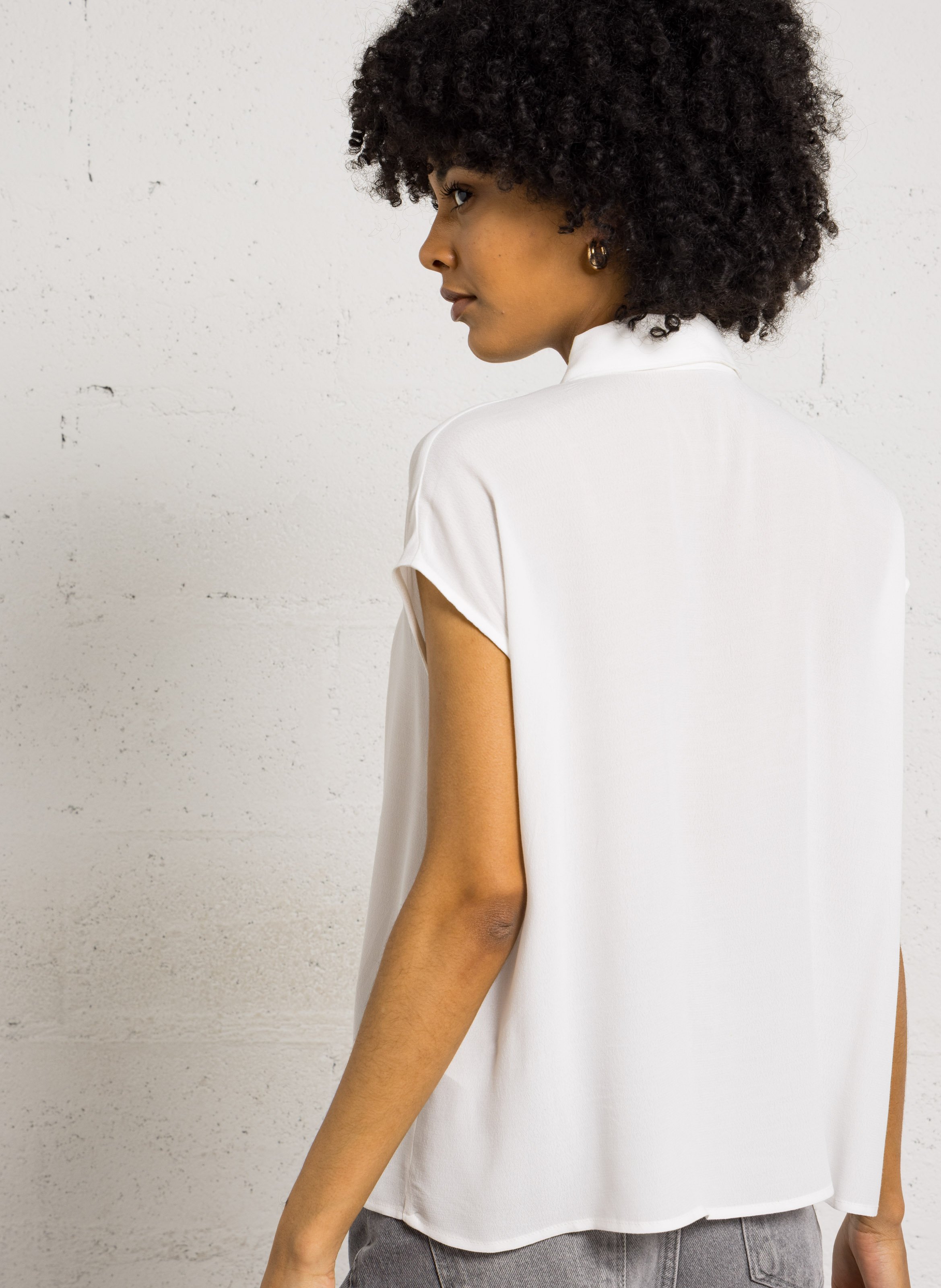 Chemise oversize col classique SEE U SOON Blanc