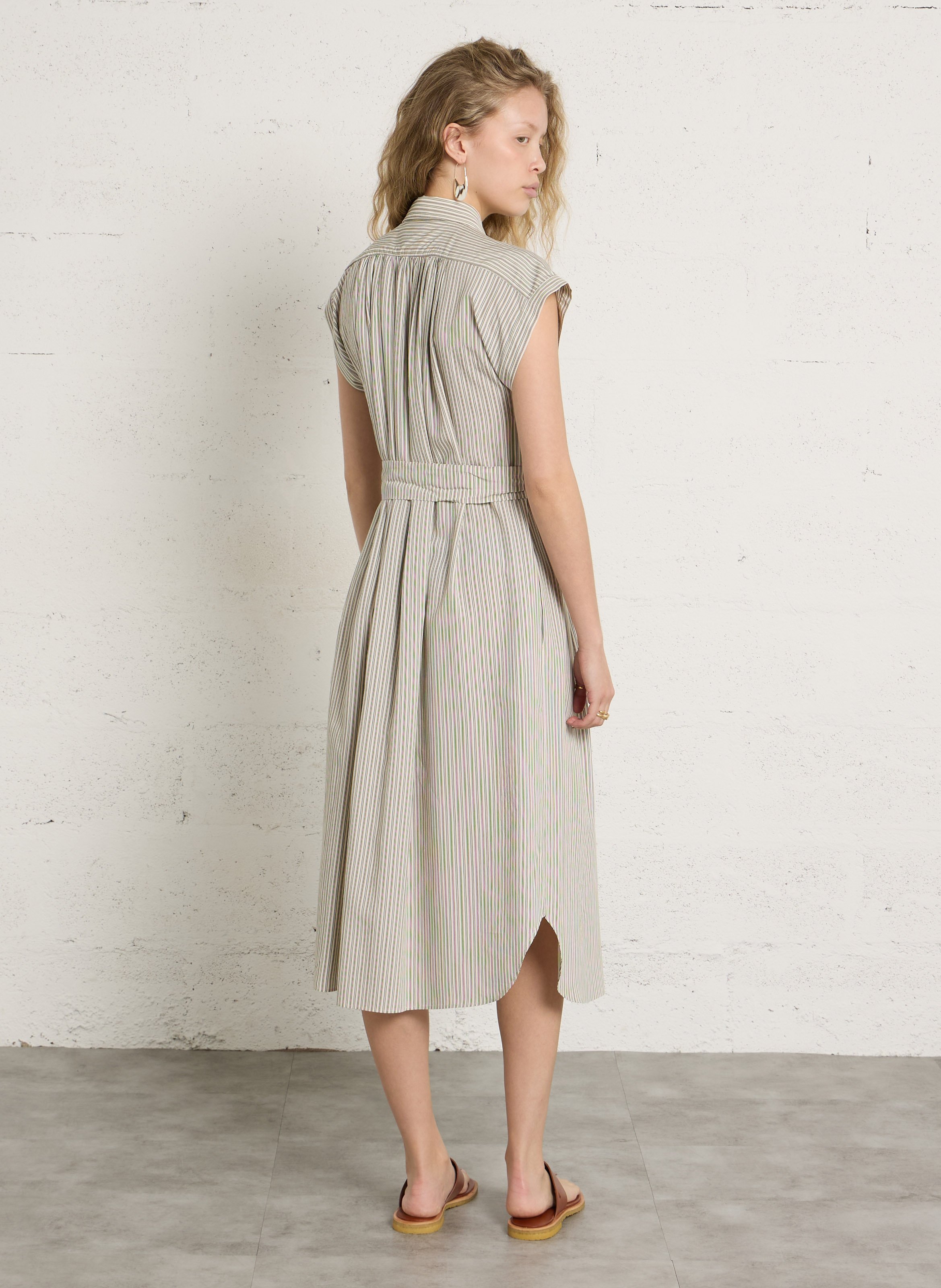 Midi-jurk met brede strepen BELLEPIECE Groen