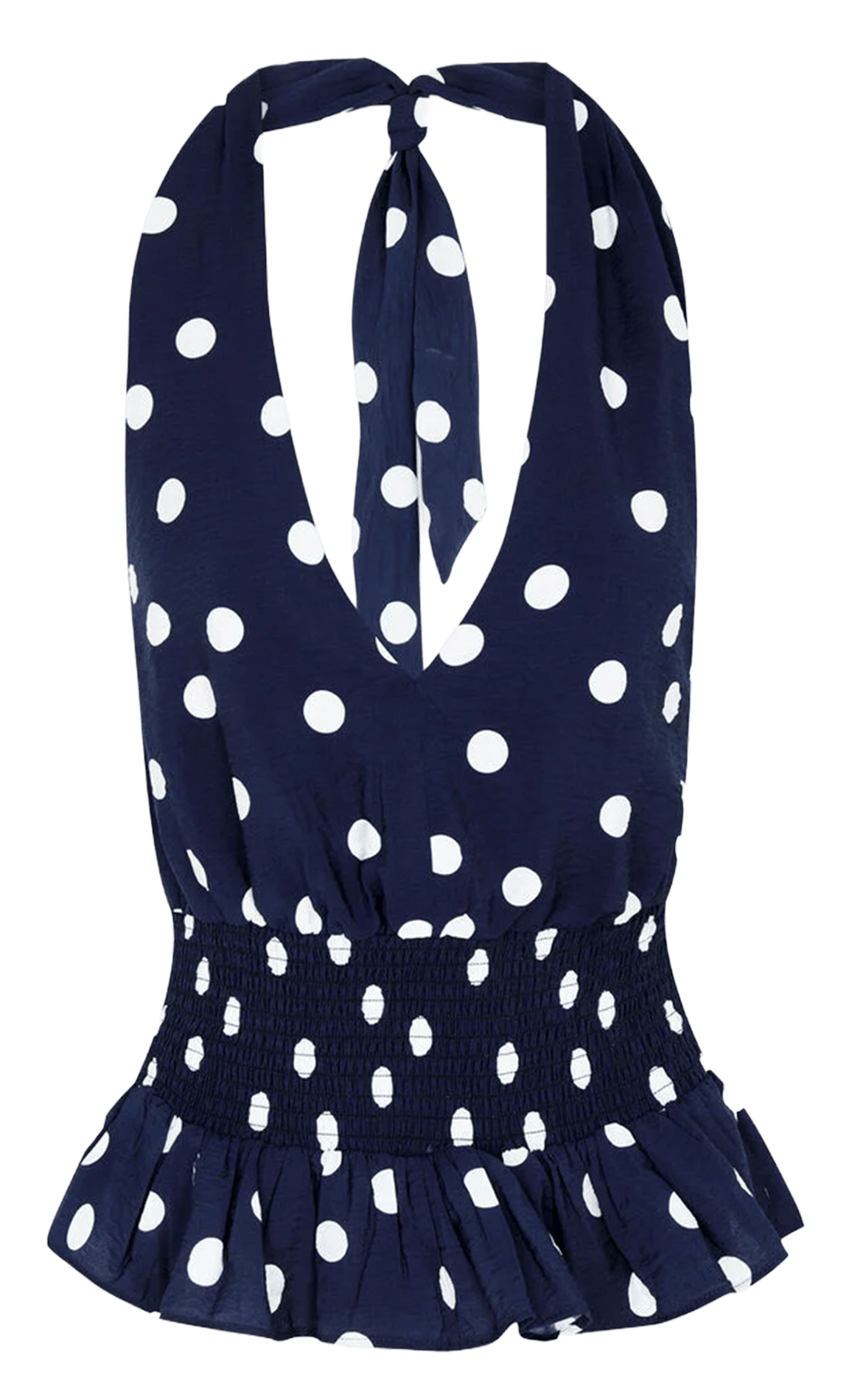 Sleeveless Polka Dot Tie Top MORGAN Blue