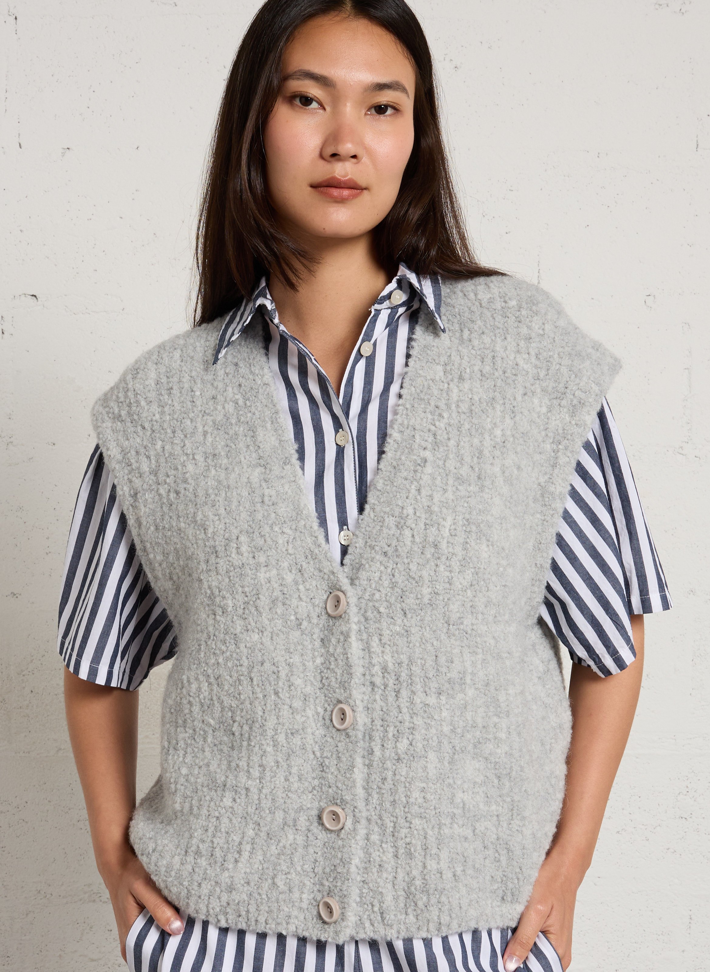 Loose-fit cardigan AMERICAN VINTAGE Grey