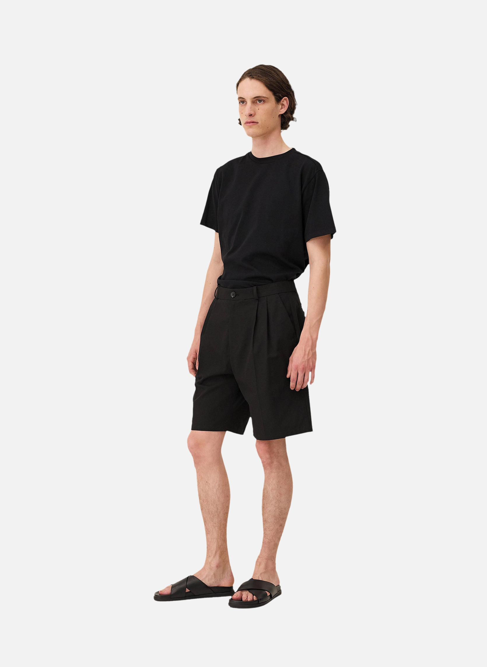 Pleated shorts COMO BLACK WOOL Noyoco Black
