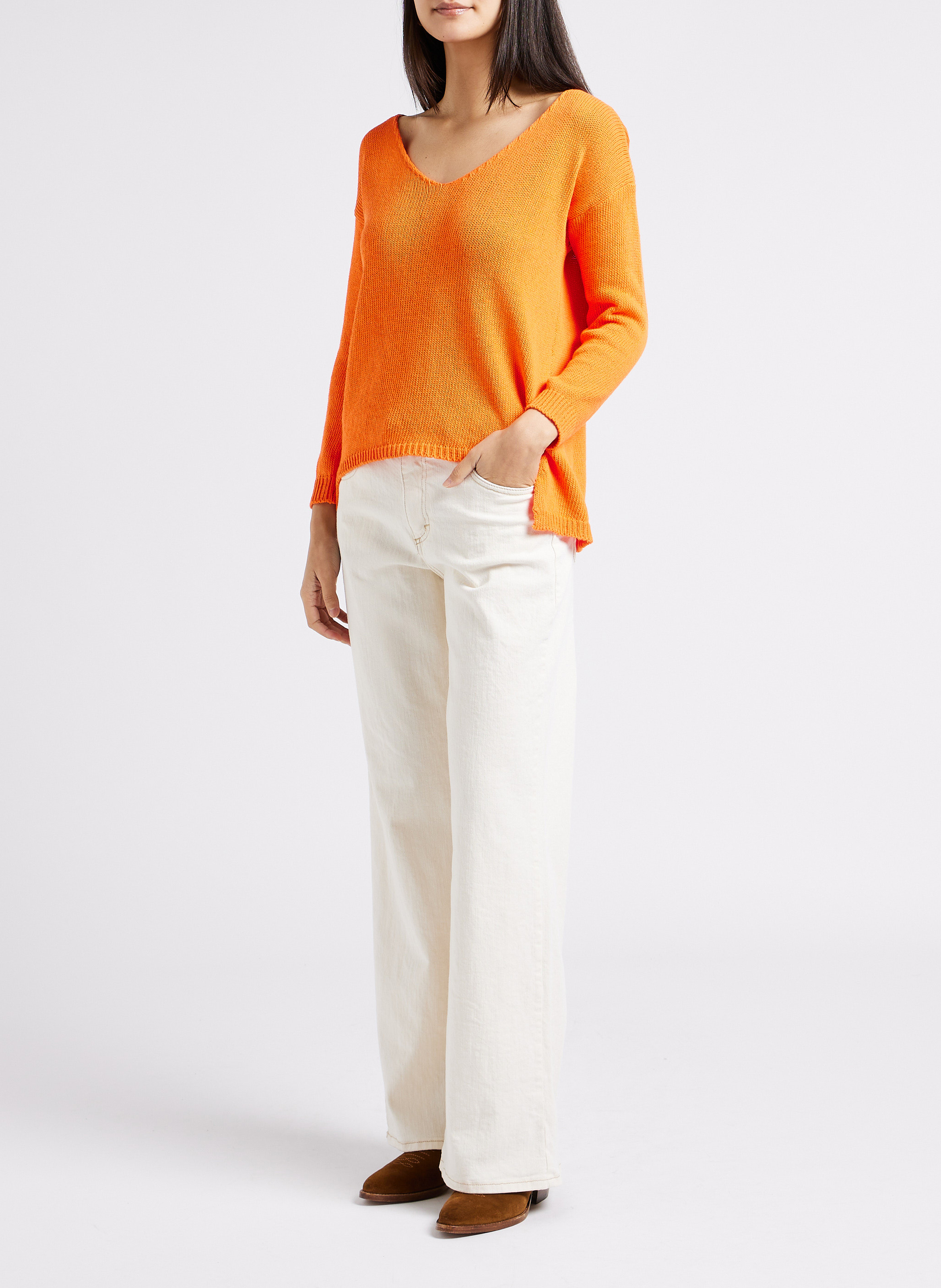 Straight Cut Jeans aus Baumwoll-Mix PLEASE Beige