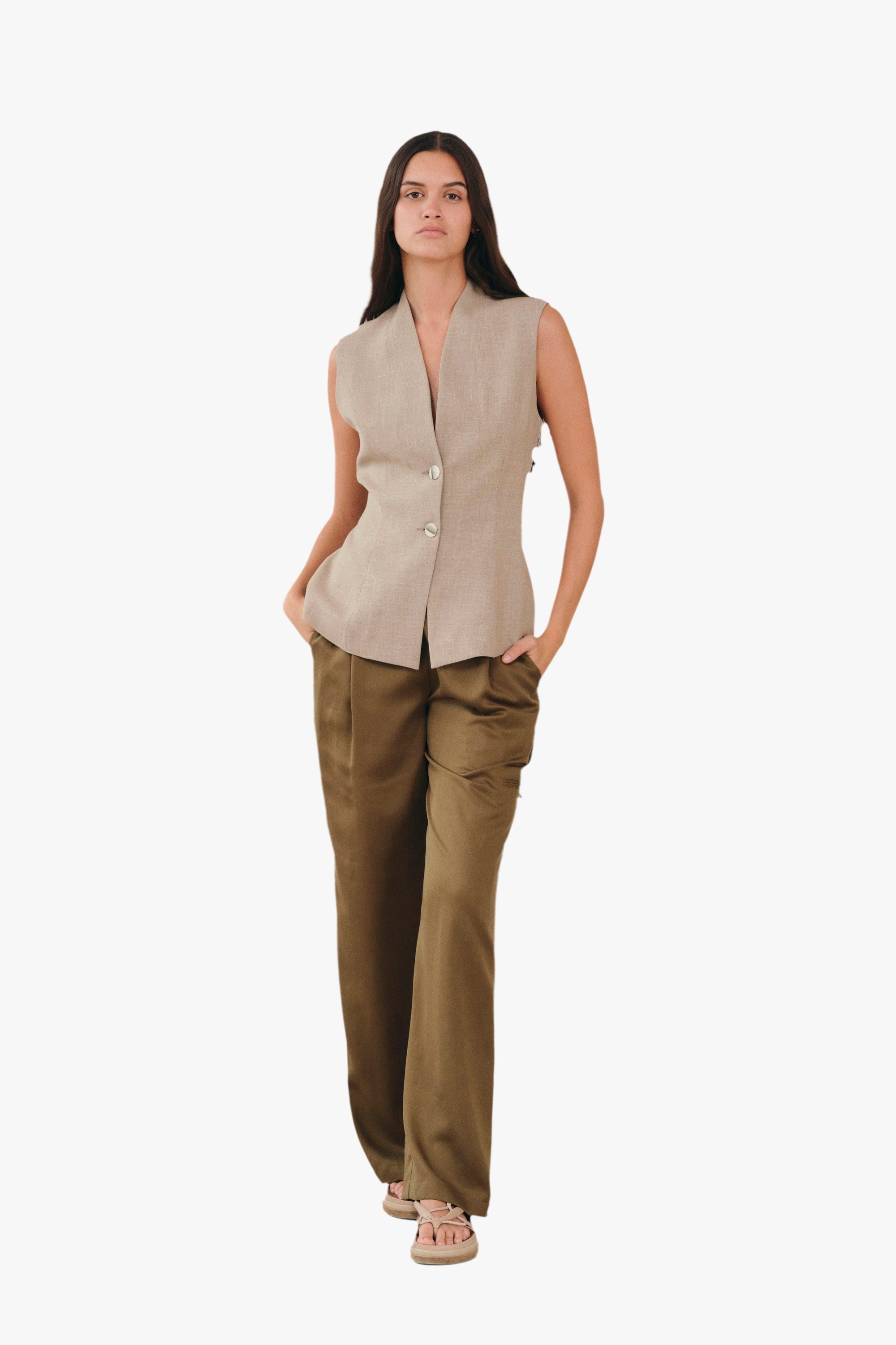 Wide leg trousers Icona Noyoco Green