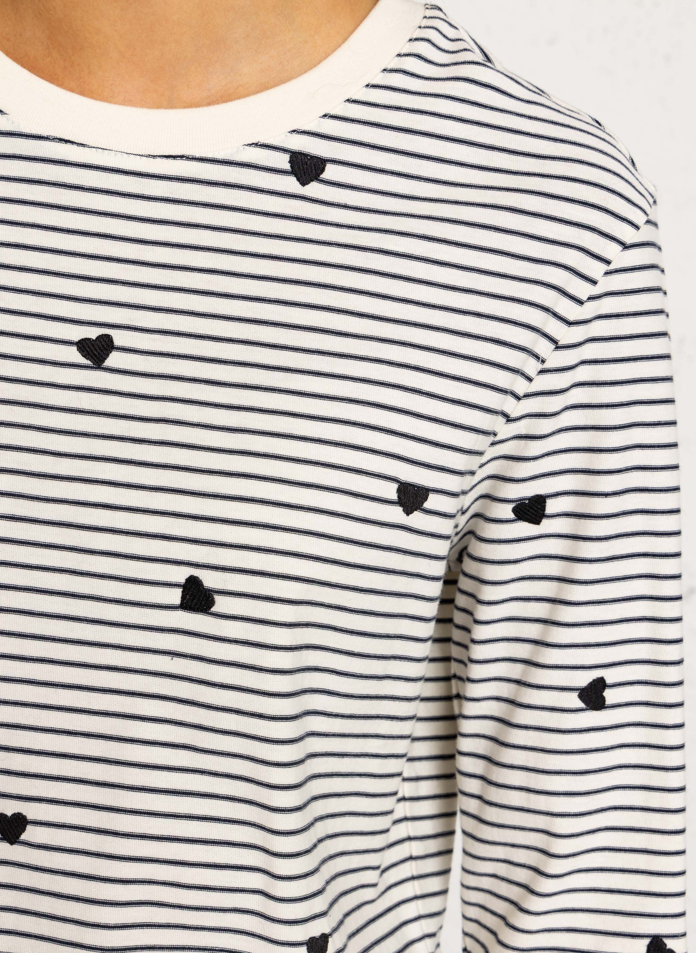 Gestreept T-shirt met lange mouwen DES PETITS HAUTS Zwart