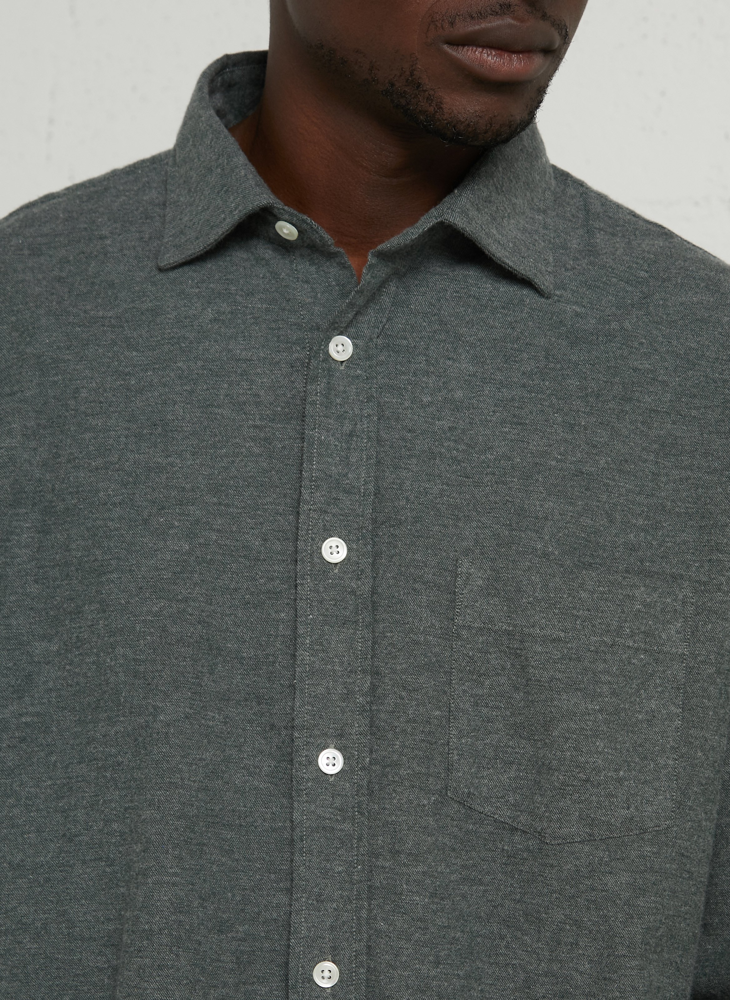 Chemise col classique en coton HARTFORD Vert