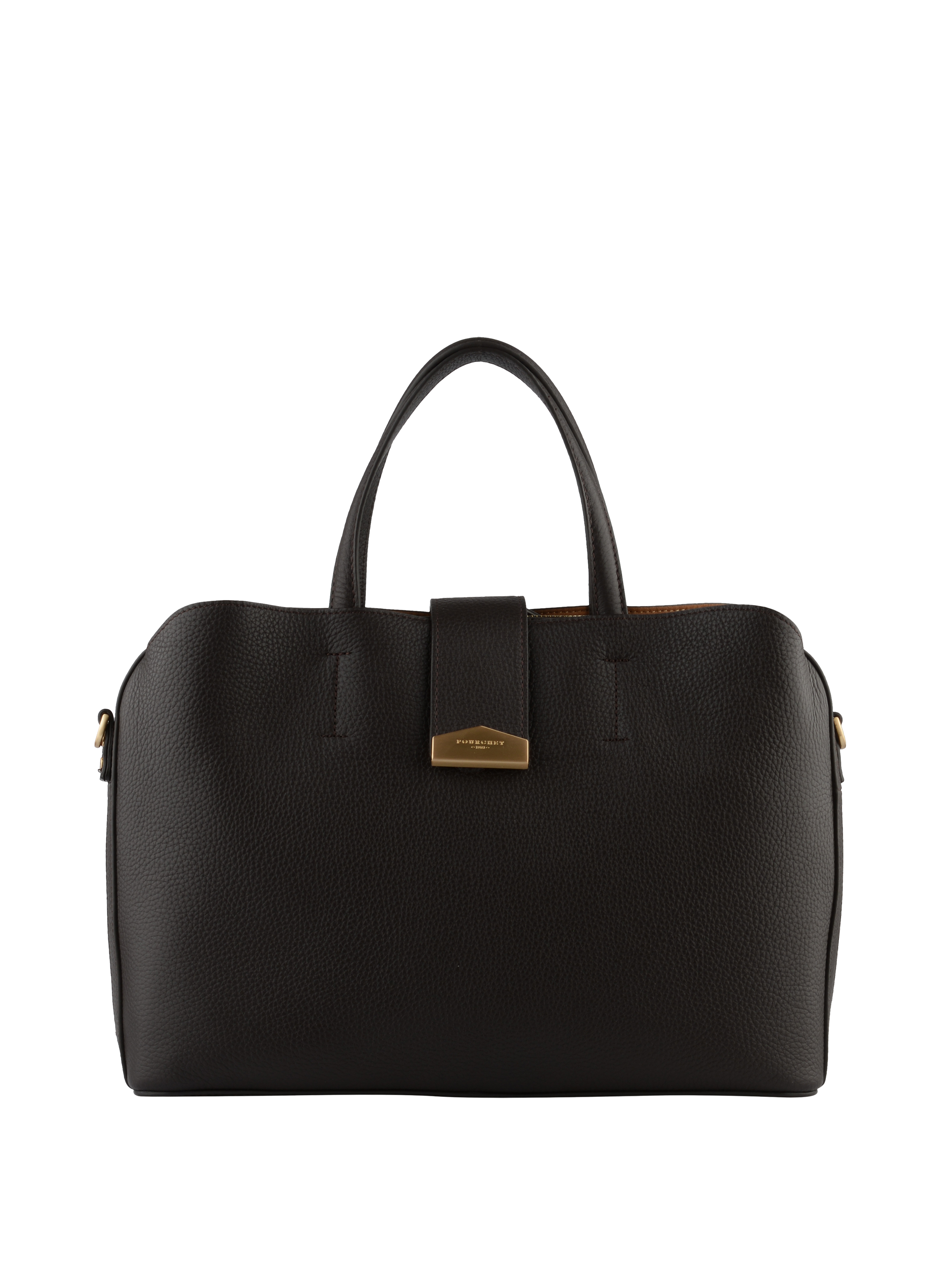 Calfskin leather handbag POURCHET