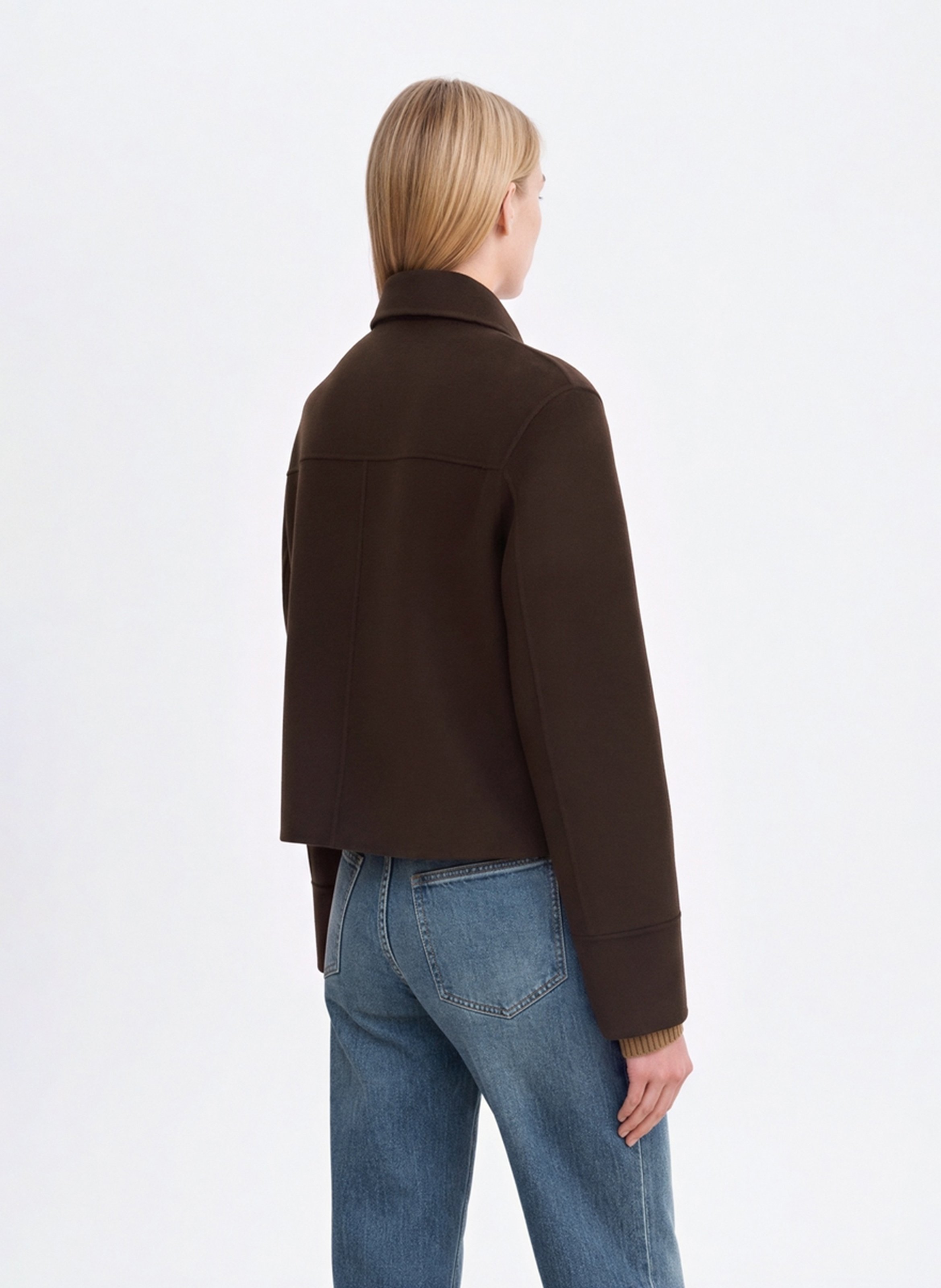 Gerade geschnittene Jacke aus Wollmischung mit Knöpfen VANESSA BRUNO Braun