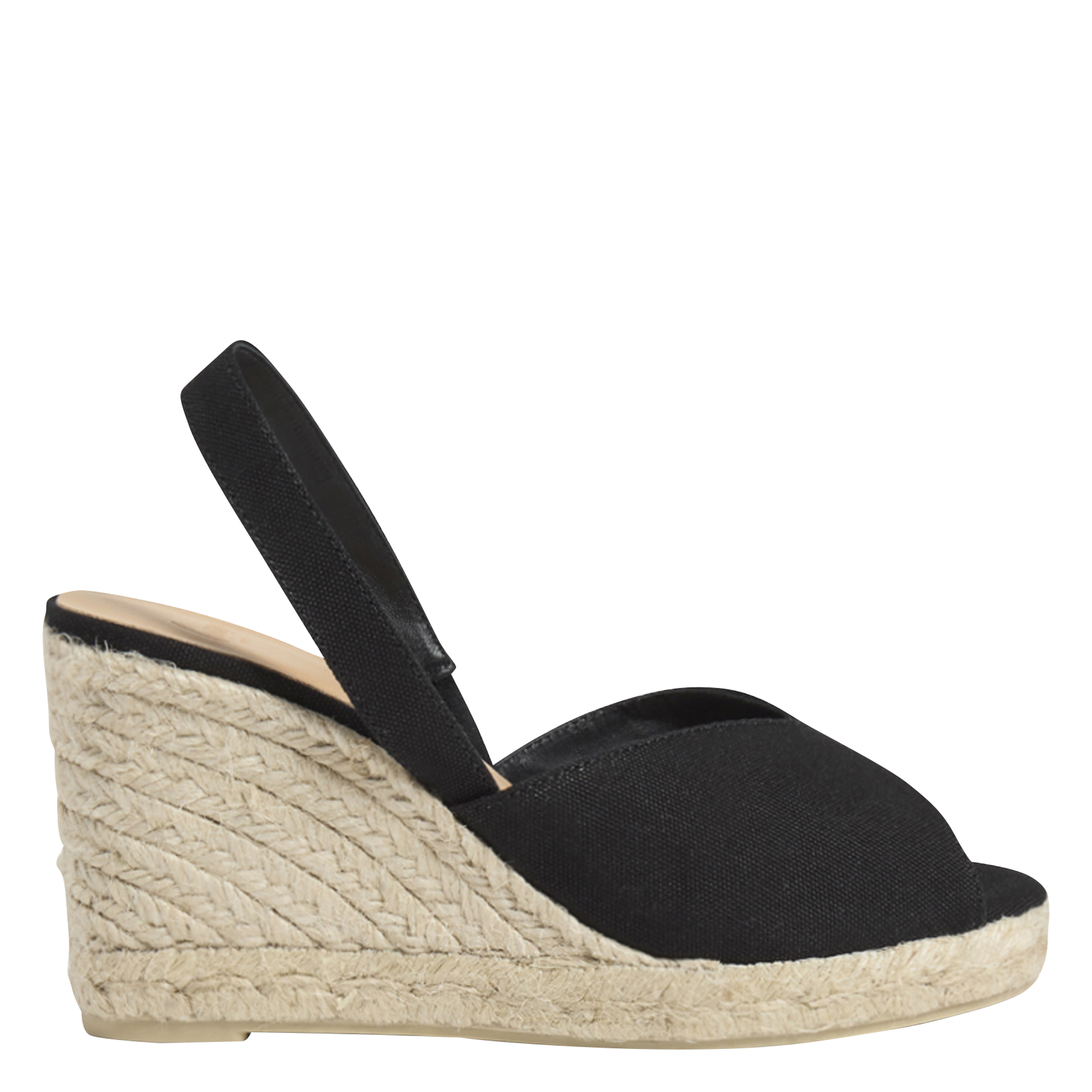 Katoenen sandalen met sleehak CASTANER Zwart