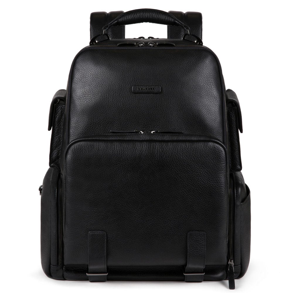 Leather backpack PIQUADRO Black