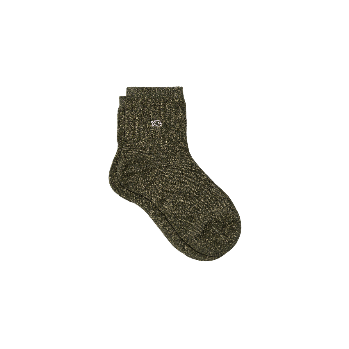 Solid Combed Cotton Glittery Socks BILLYBELT Khaki