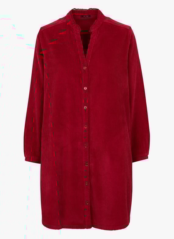 Robe Chemise En Velours Cotelee Rush Rouge Fonce One Step Femme FZ30181 38 ROUGE FONCE Place des Tendances