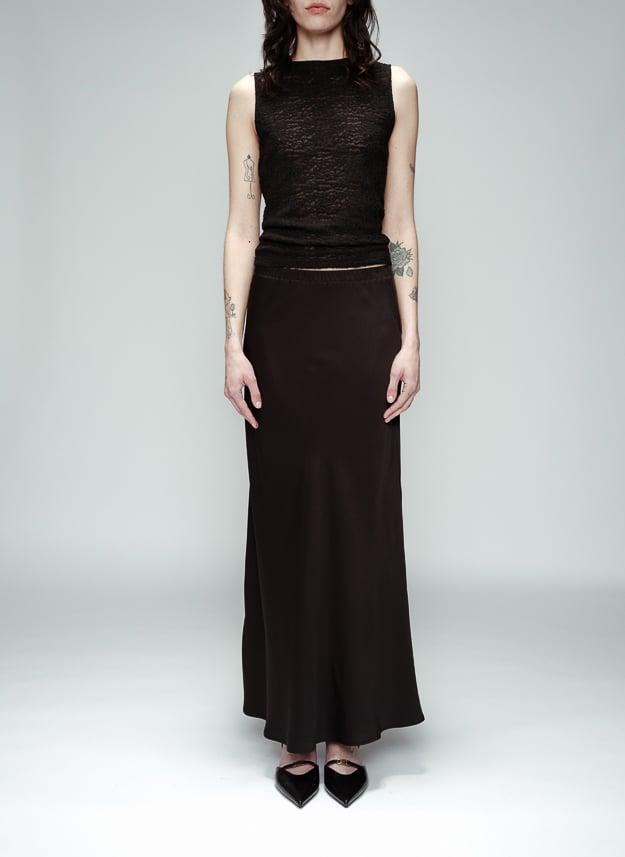 Jupe longue satinée GRACE ET MILA Noir
