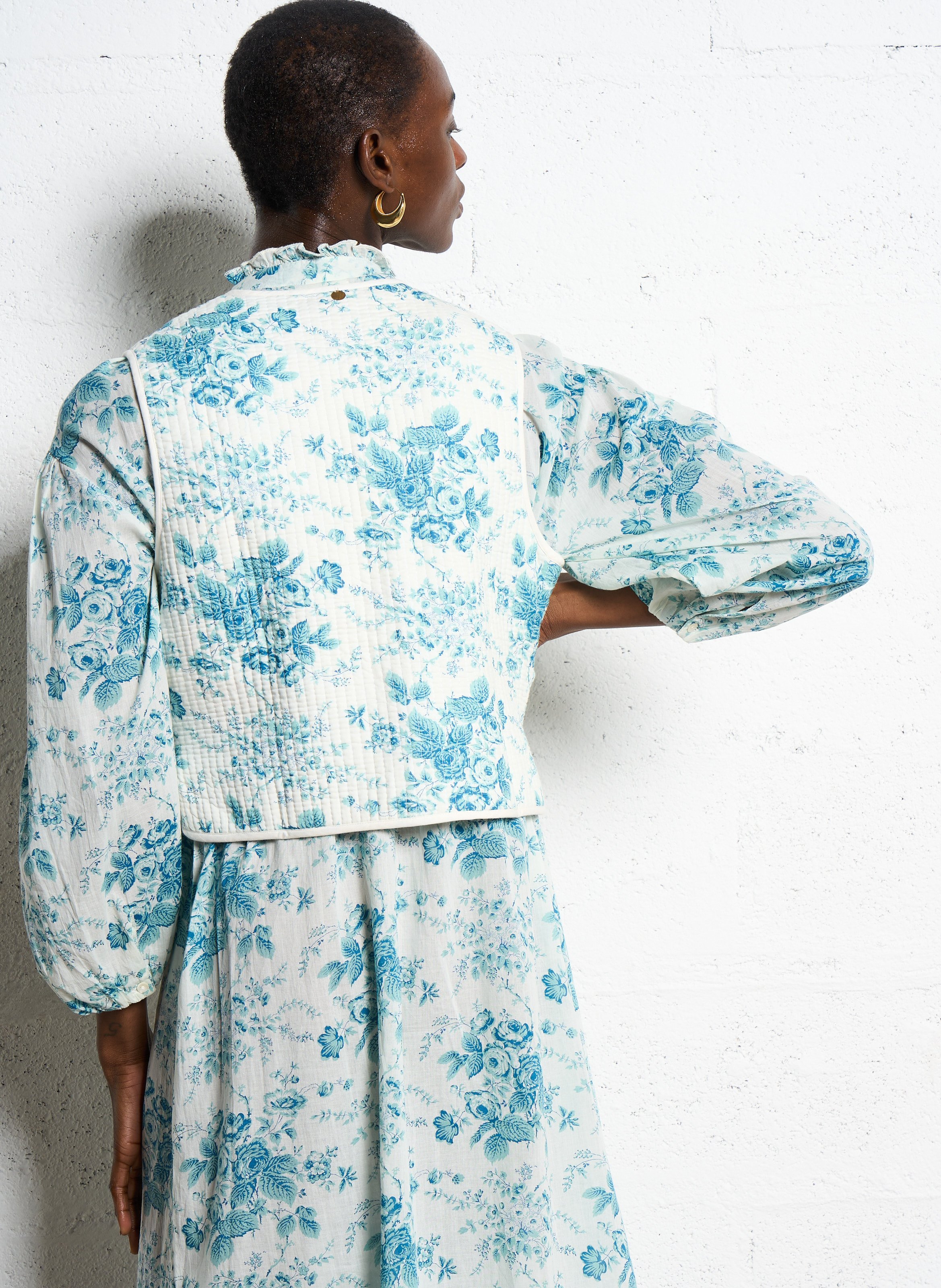 Round-neck cotton cardigan ANTIK BATIK Green