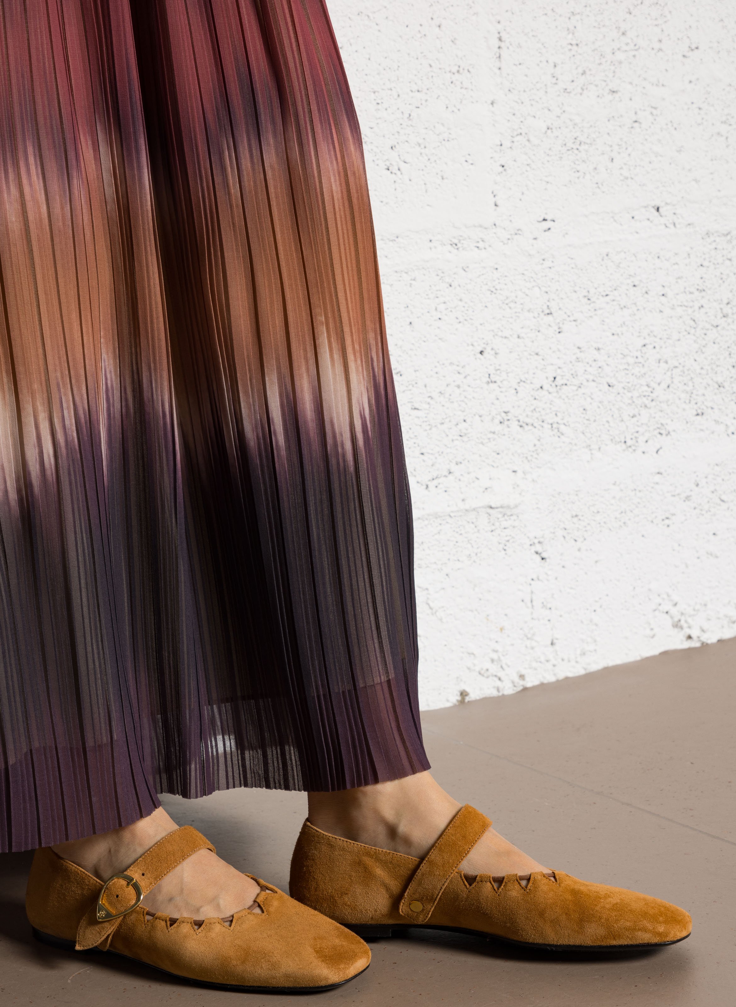 Ballerine in pelle scamosciata Beige