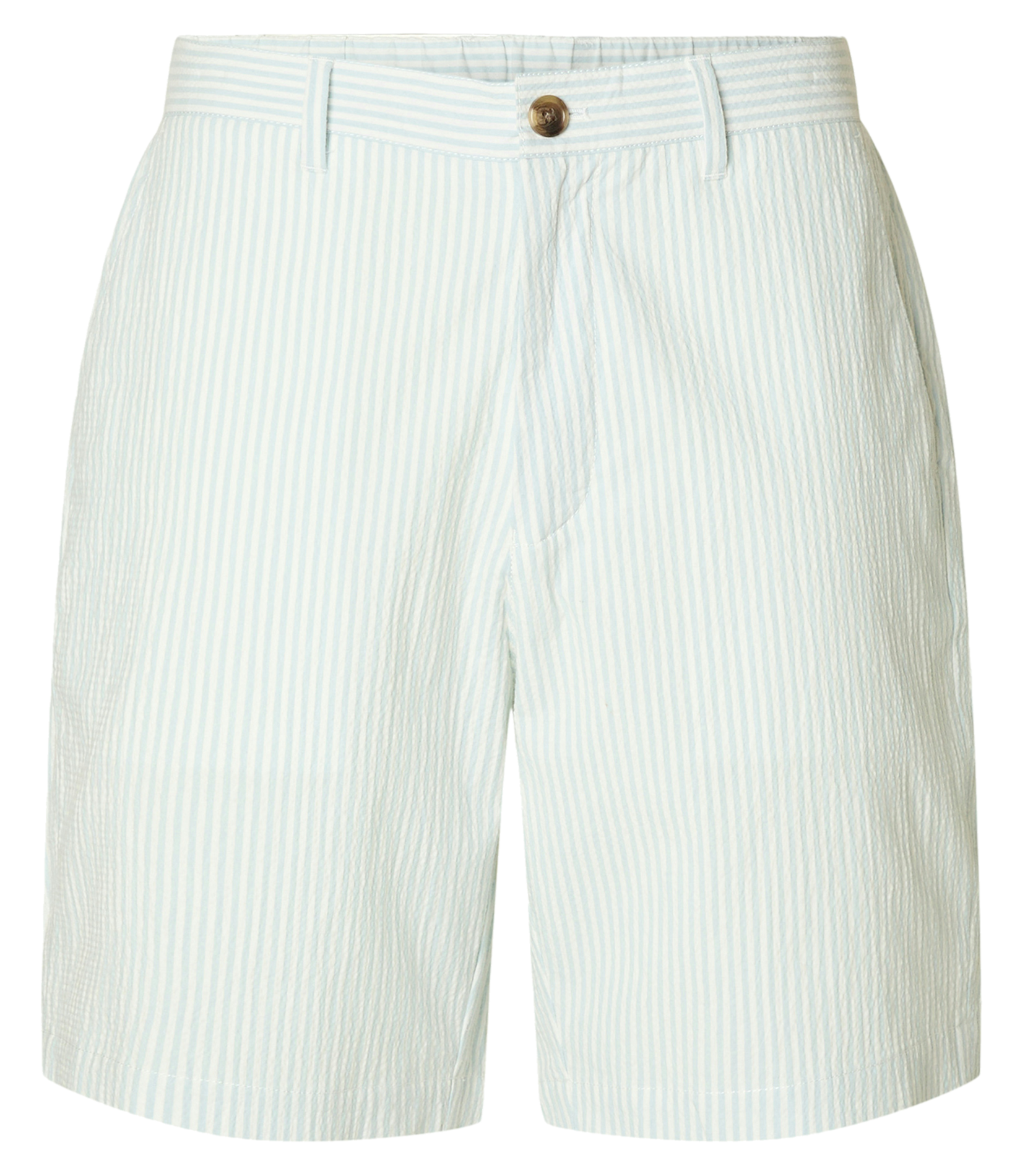 Straight organic cotton-blend shorts SELECTED Blue
