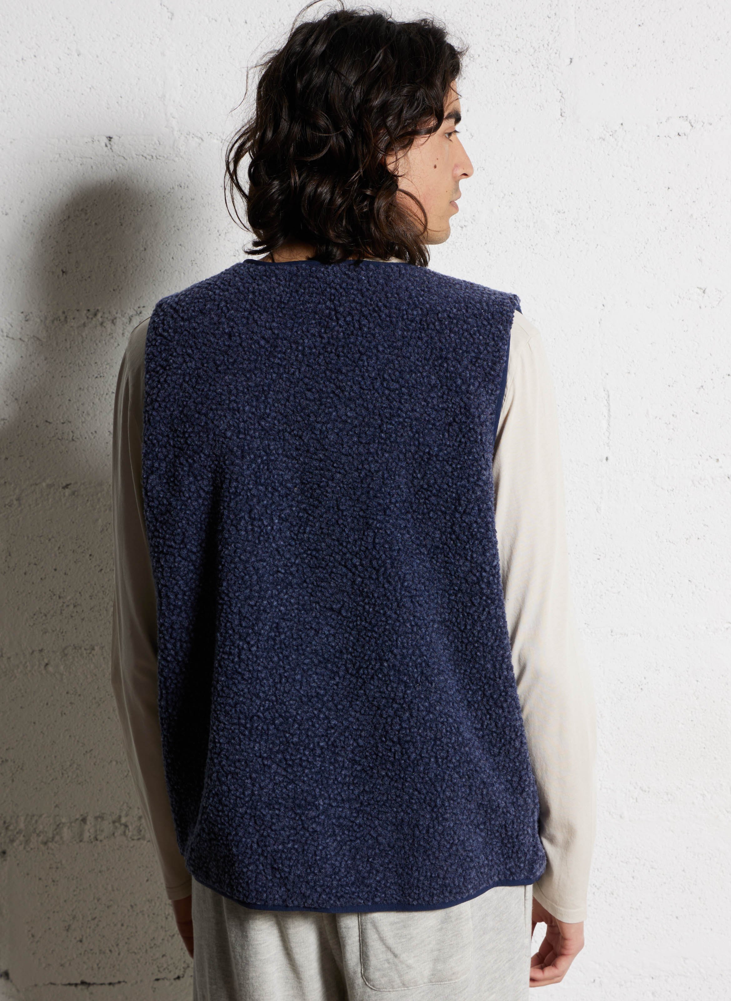 Veste col rond en sherpa  AMERICAN VINTAGE Bleu