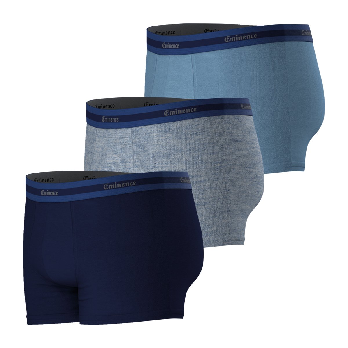 Pack of 3 organic cotton selection boxer shorts EMINENCE Blue