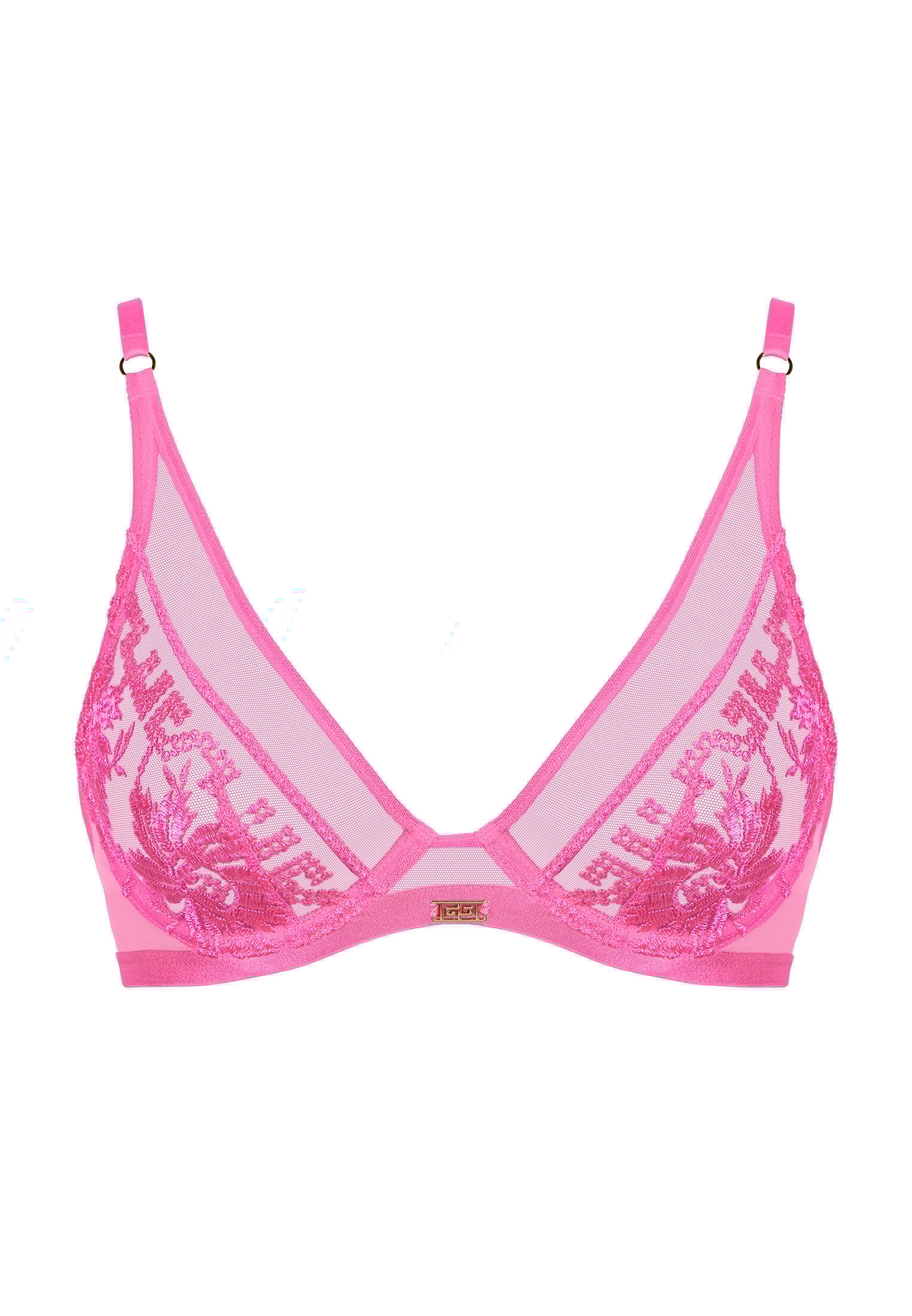 A la Folie kohl black underwired triangle bra AUBADE Pink