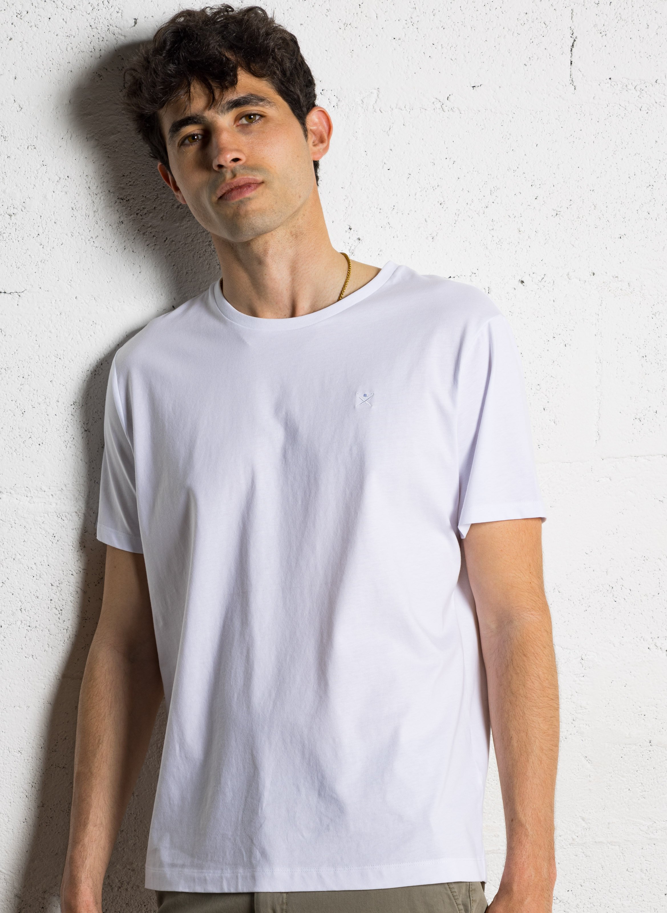 Tone-on-tone logo cotton t-shirt HACKETT White