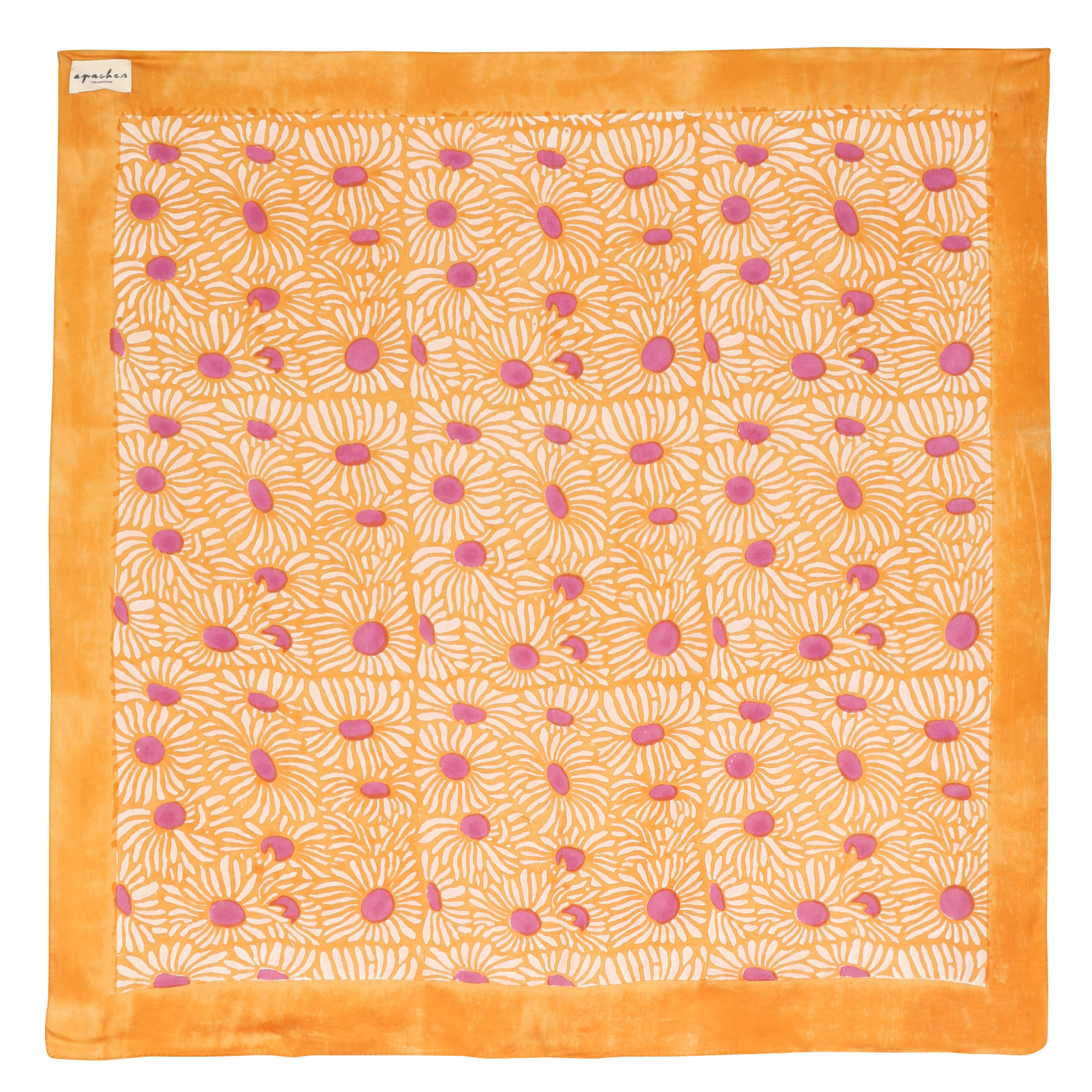 Foulard carré à motifs APACHES COLLECTIONS Orange