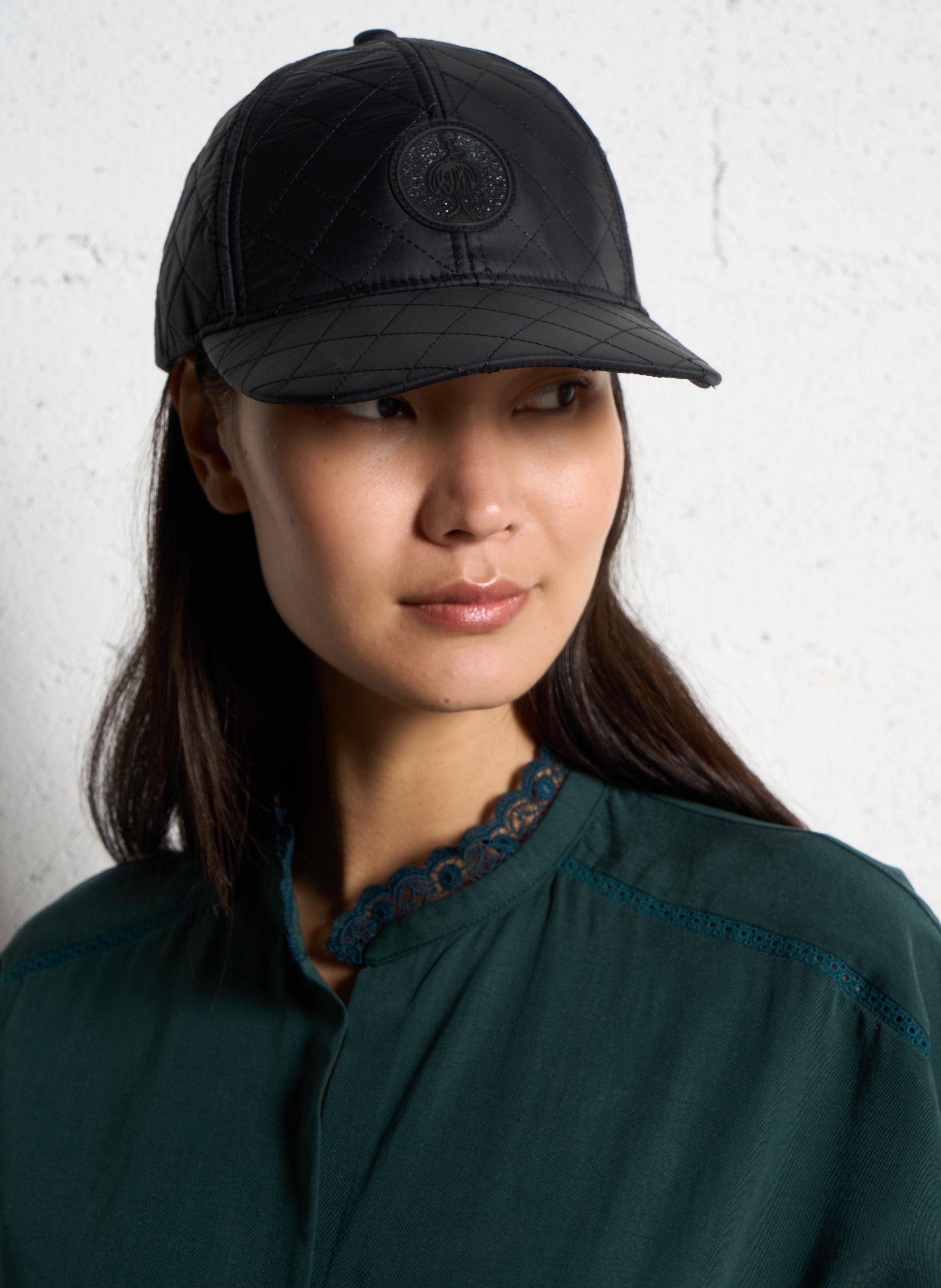 Sequin wool scarf ONE STEP Black