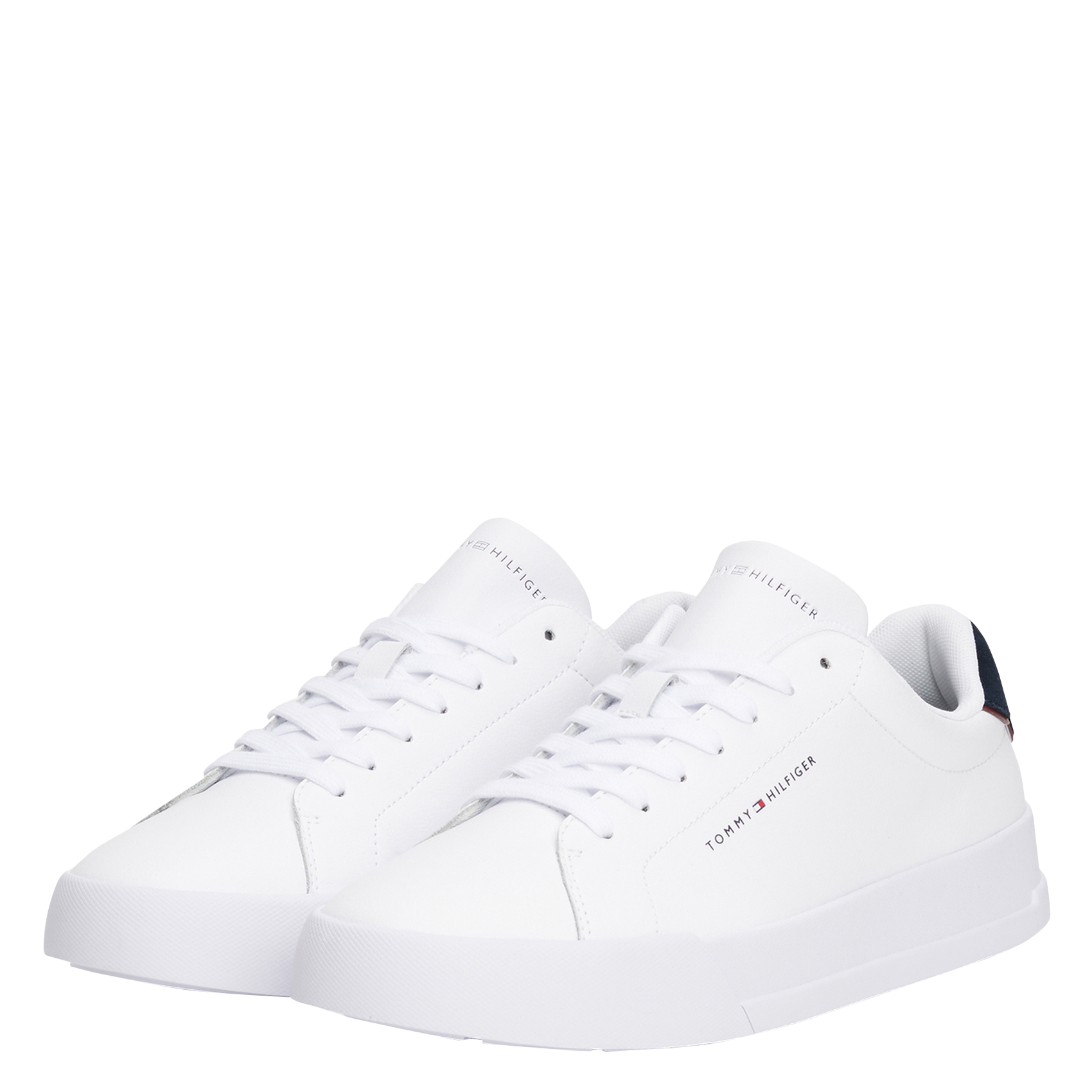 Baskets basses en cuir mélangé TOMMY HILFIGER Blanc