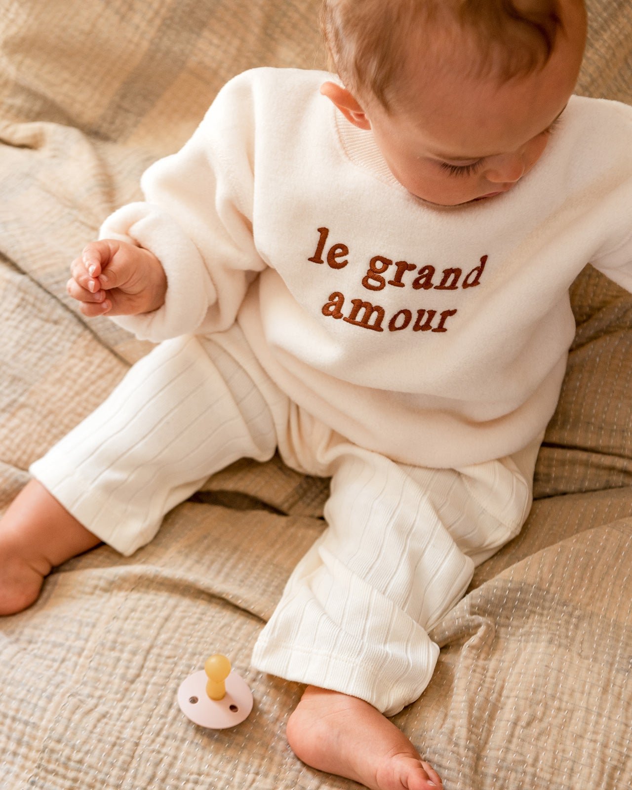 The "Le grand amour" recycled fleece sweatshirt EMOI EMOI White