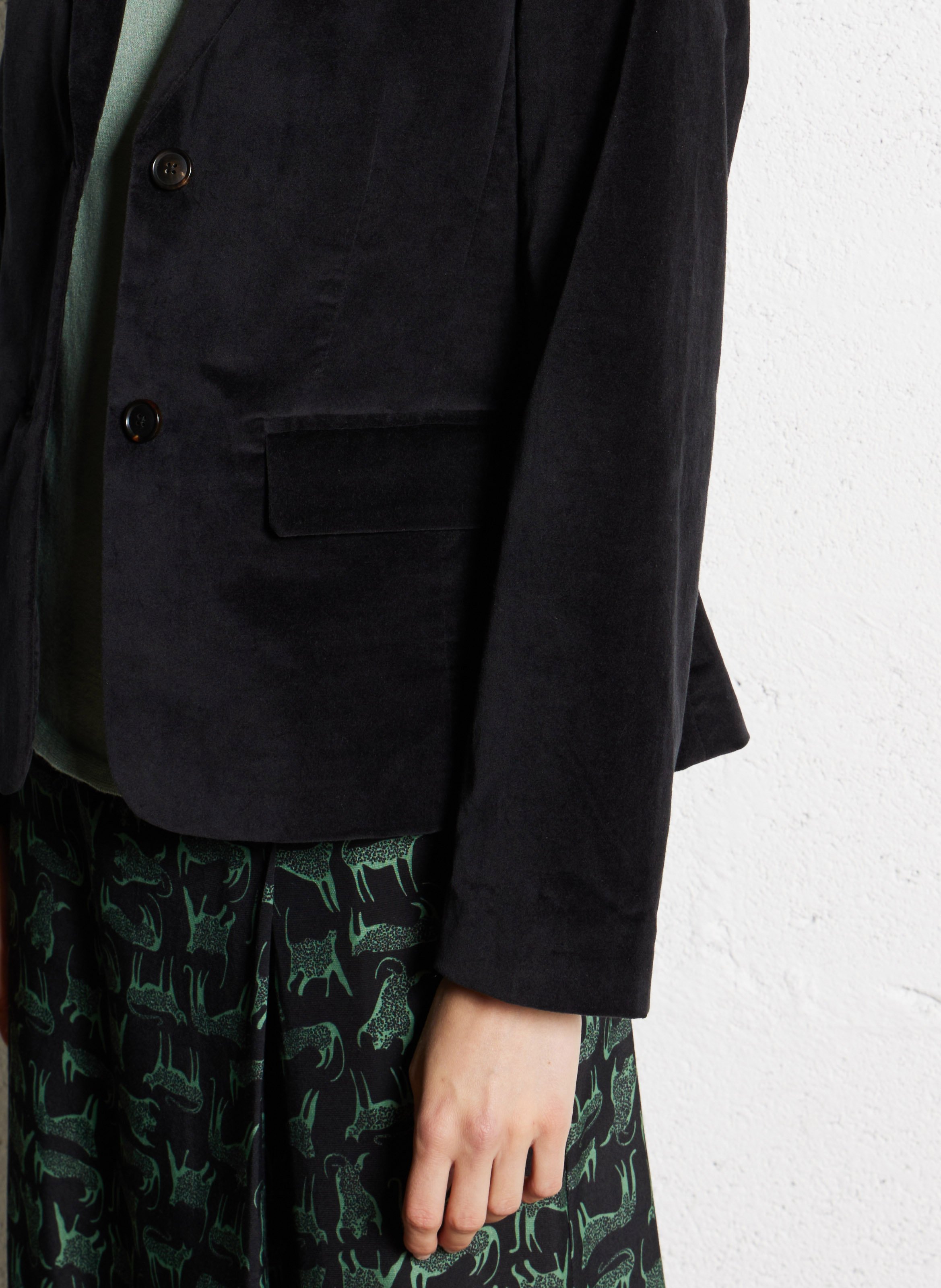 Veste droite en coton mélangé NICE THINGS Noir