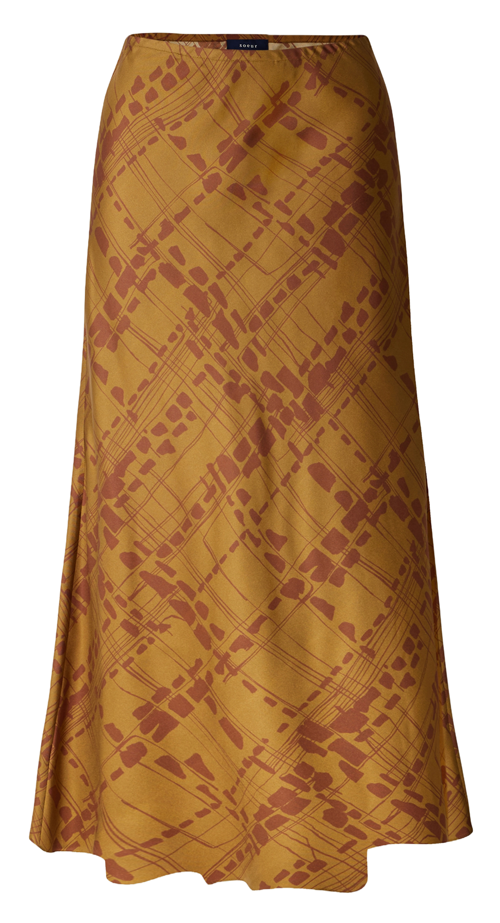 Halflange gerende rok van zijde SOEUR Veelkleurig