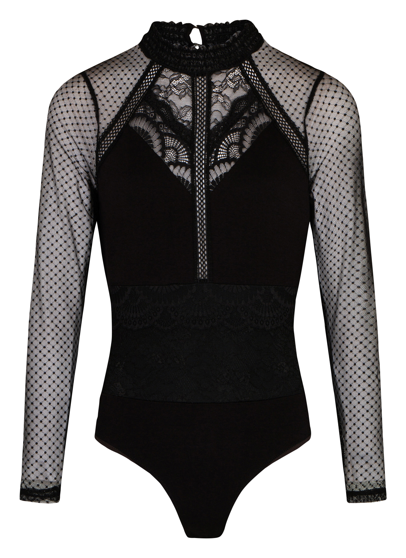 Close-fit high-neck bodysuit MORGAN Black