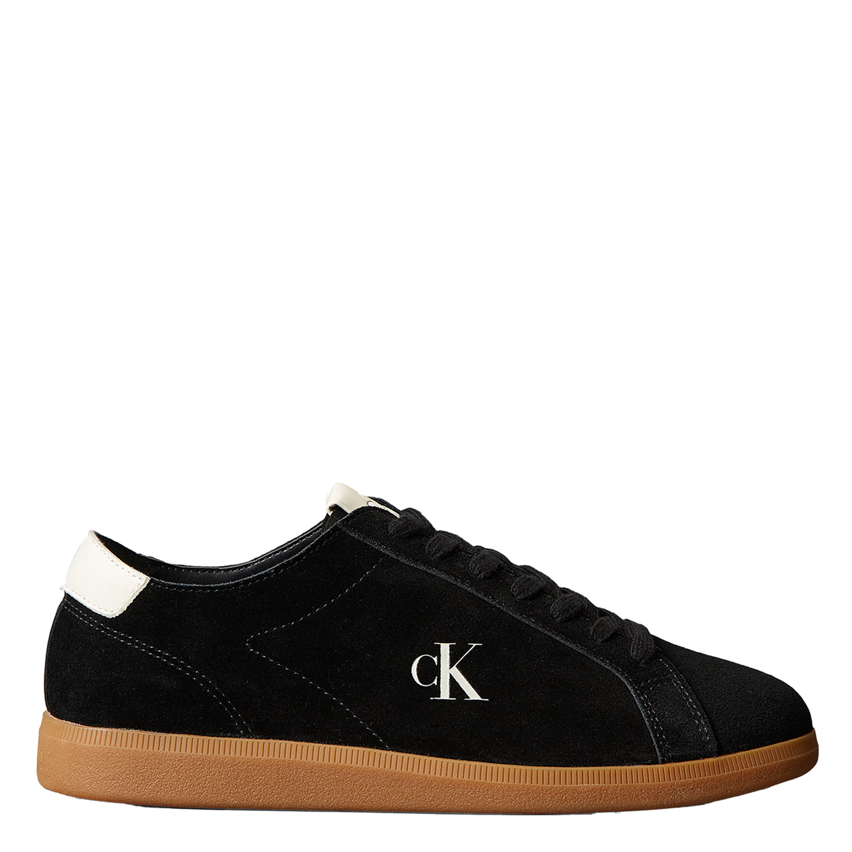 Low-top leather sneakers with logo CALVIN KLEIN Black